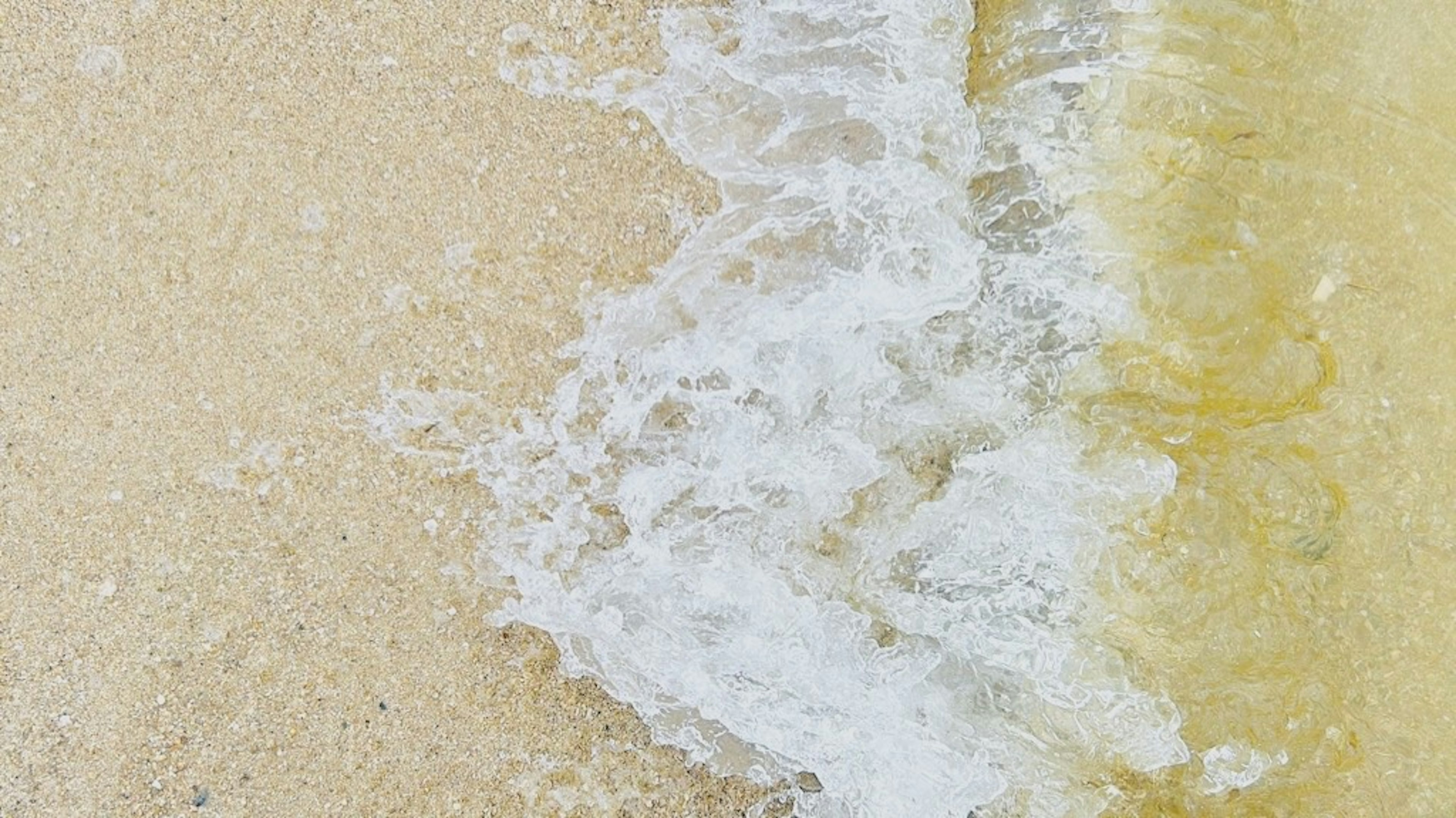 Wellen brechen an einem Sandstrand