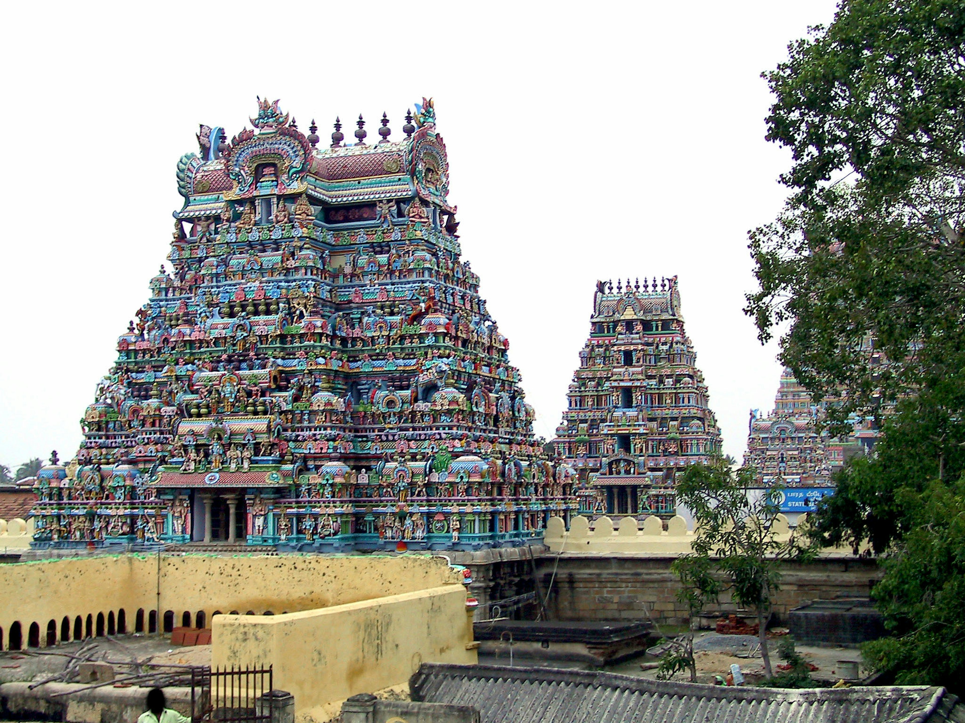 Colorful temple complex in South India