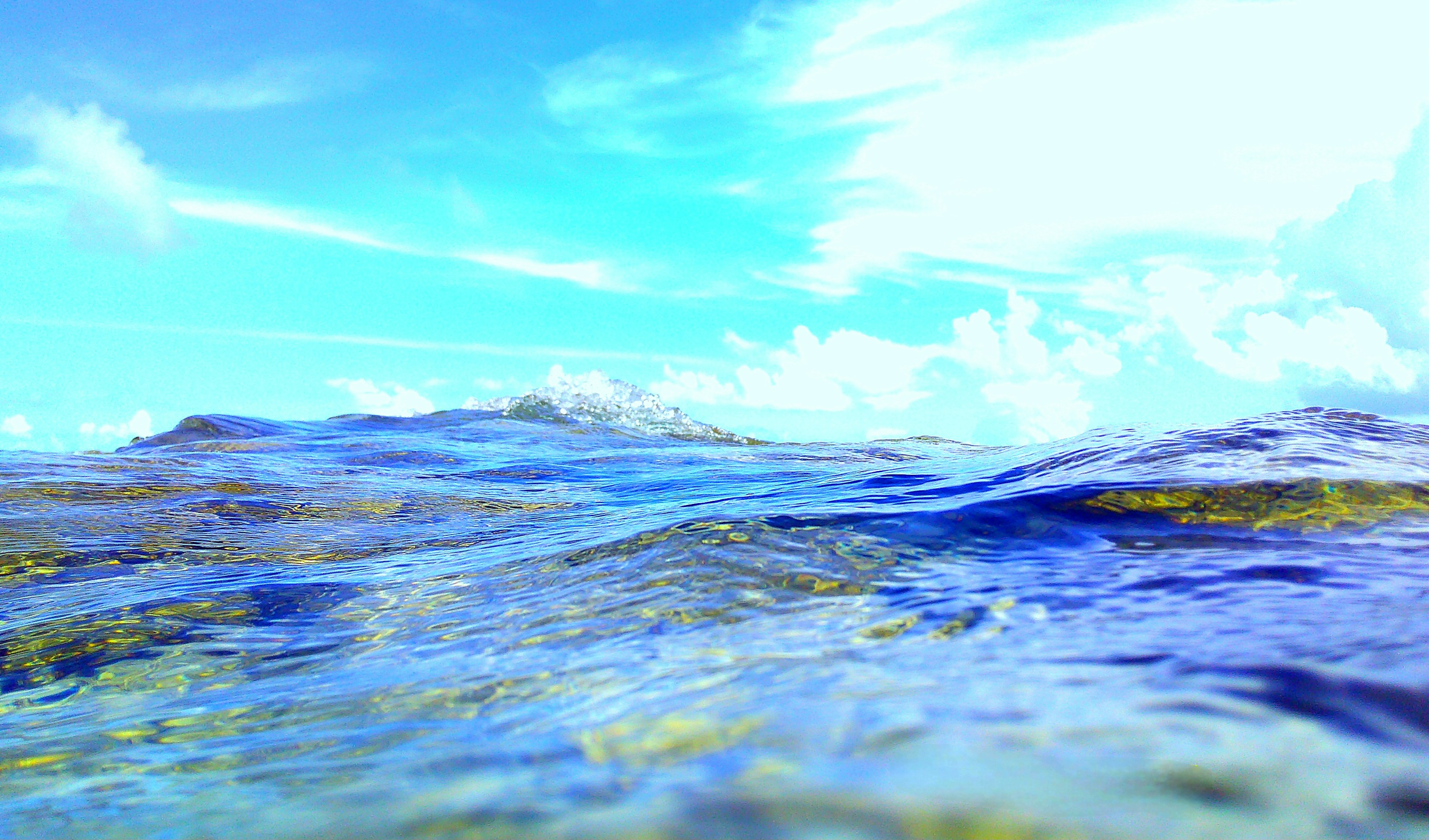 Vast blue ocean and sky landscape