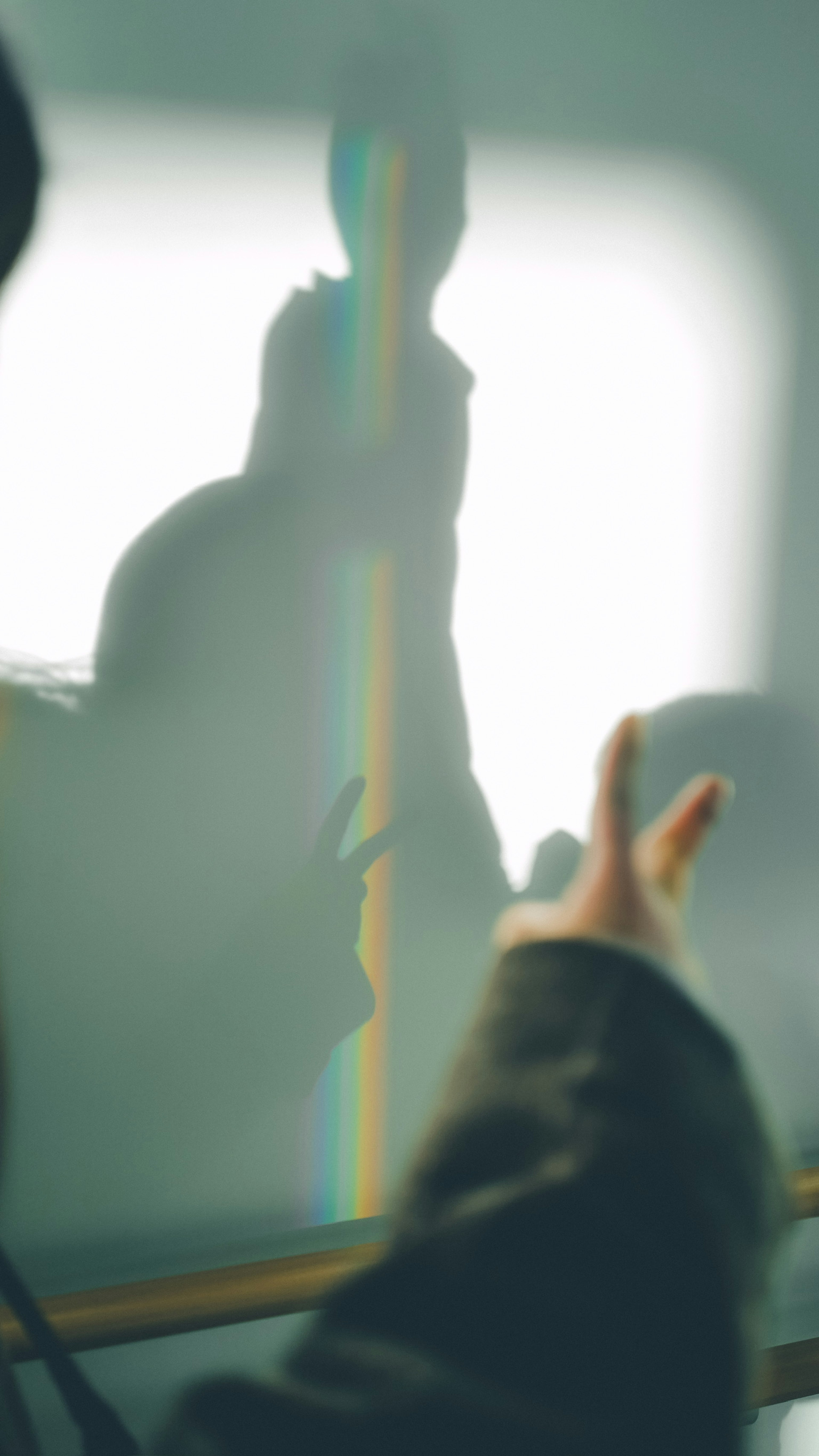 Unique light effect showing a person in shadow