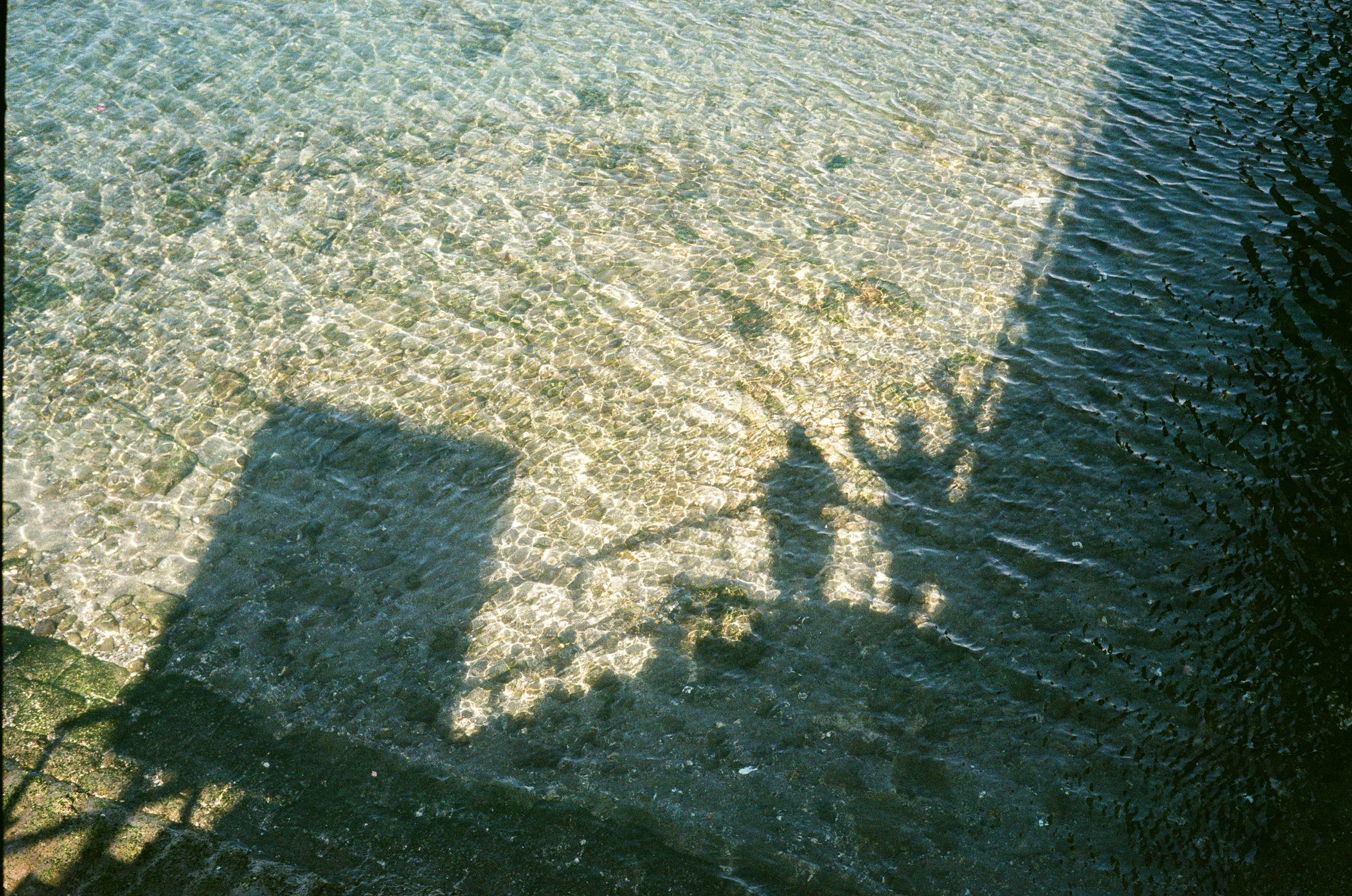 Reflection of water surface with shadows