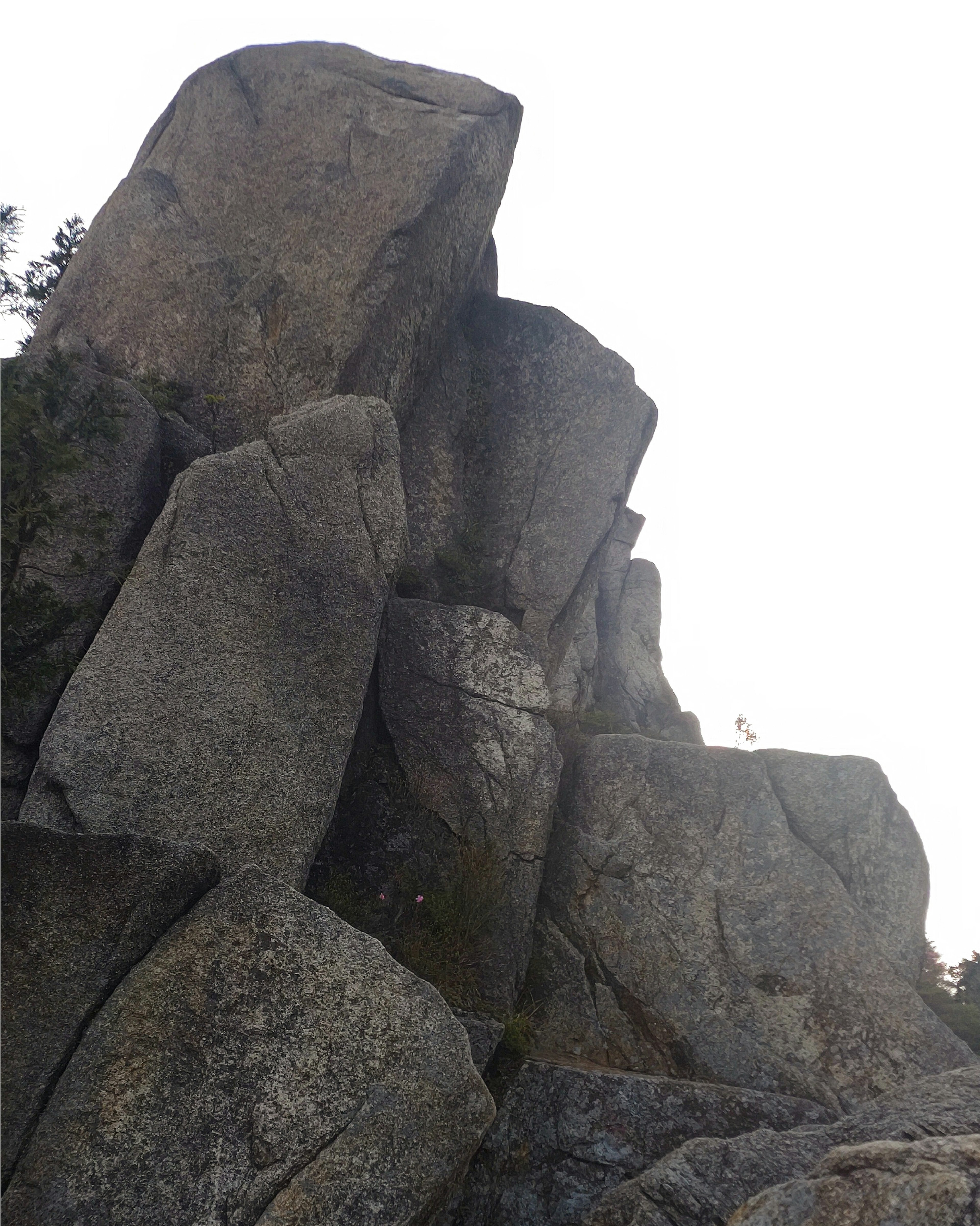 Stacked rocks forming a natural structure