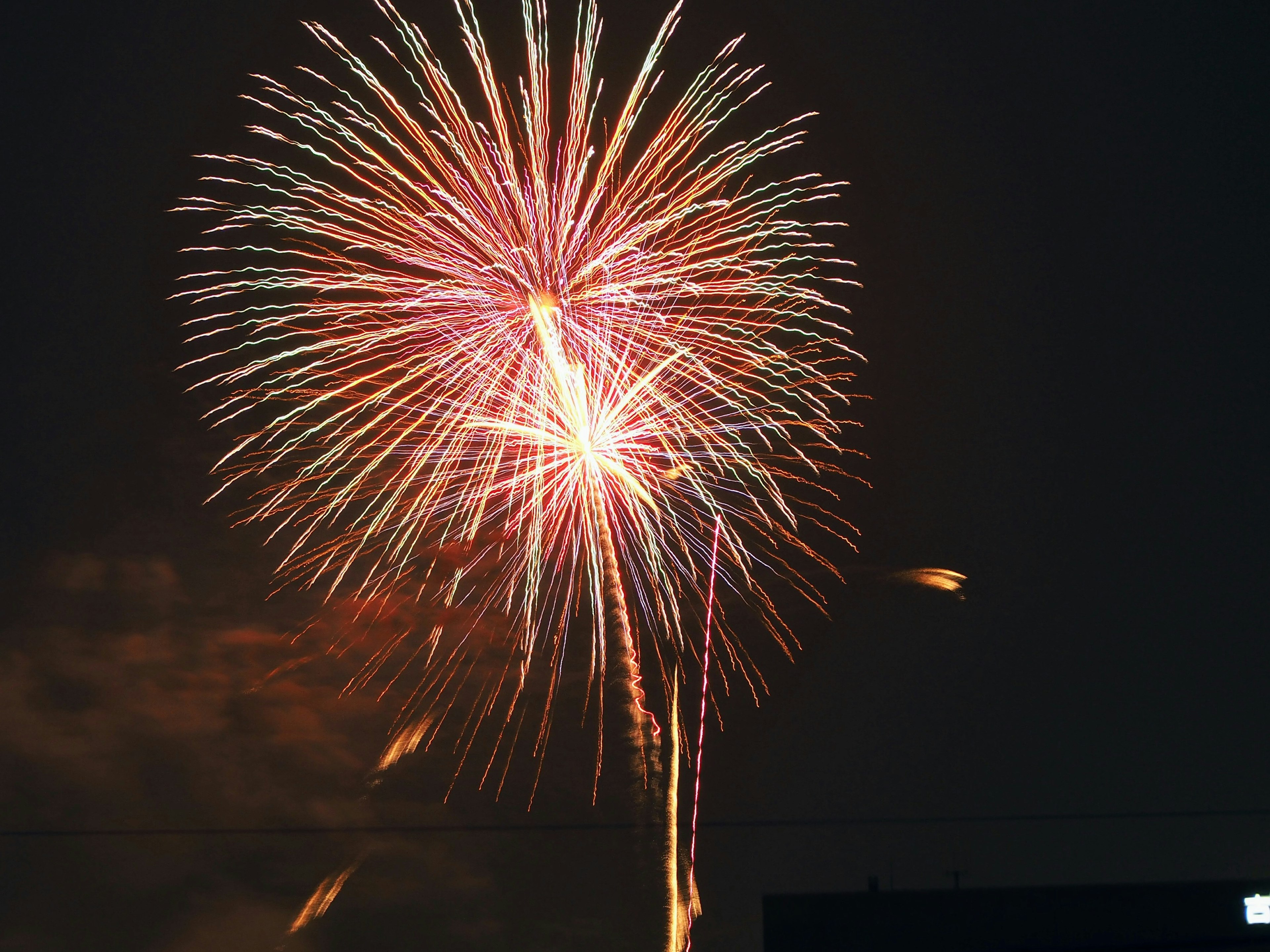 Bellezza dei fuochi d'artificio che esplodono nel cielo notturno