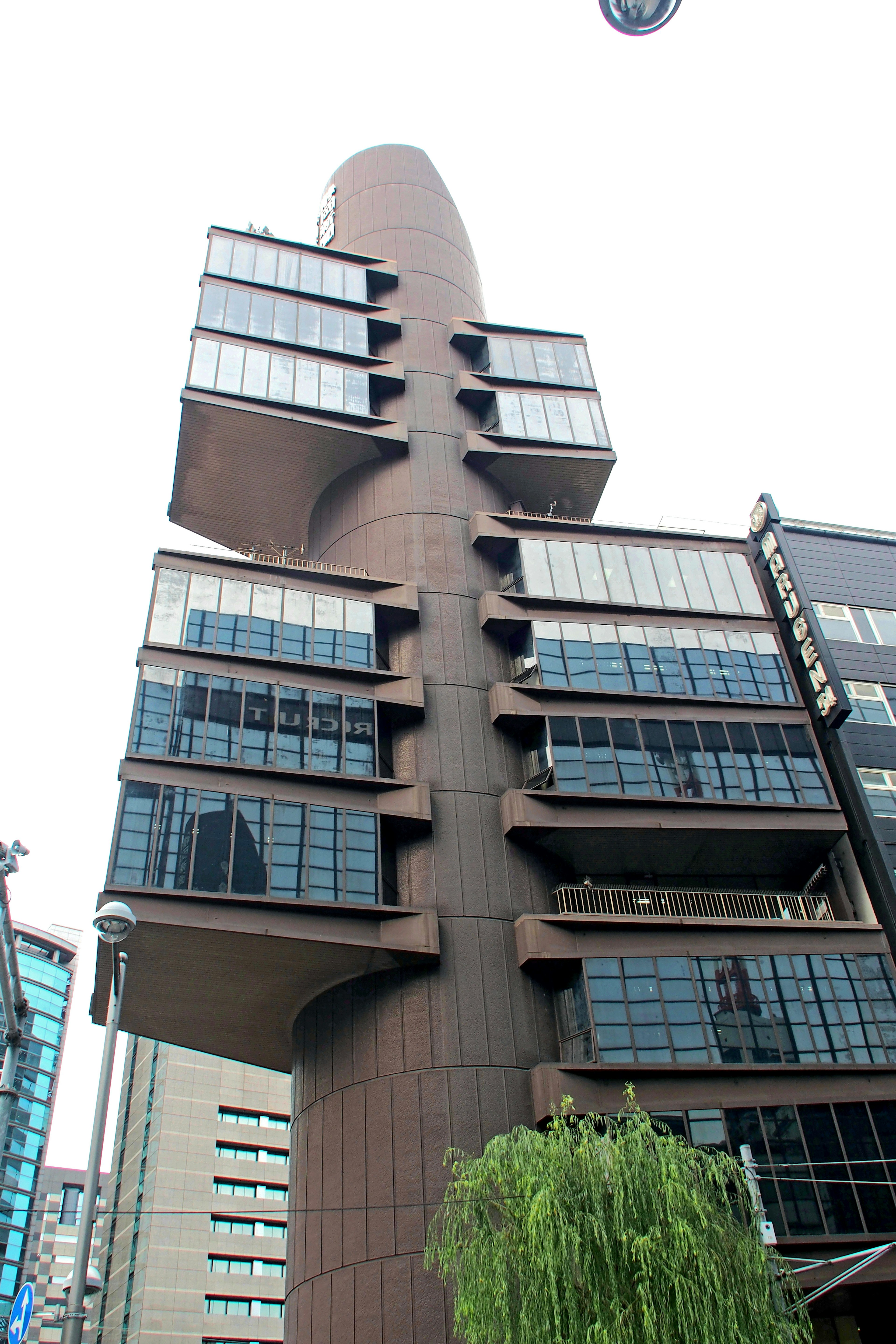 Unique design of a high-rise building in an urban landscape