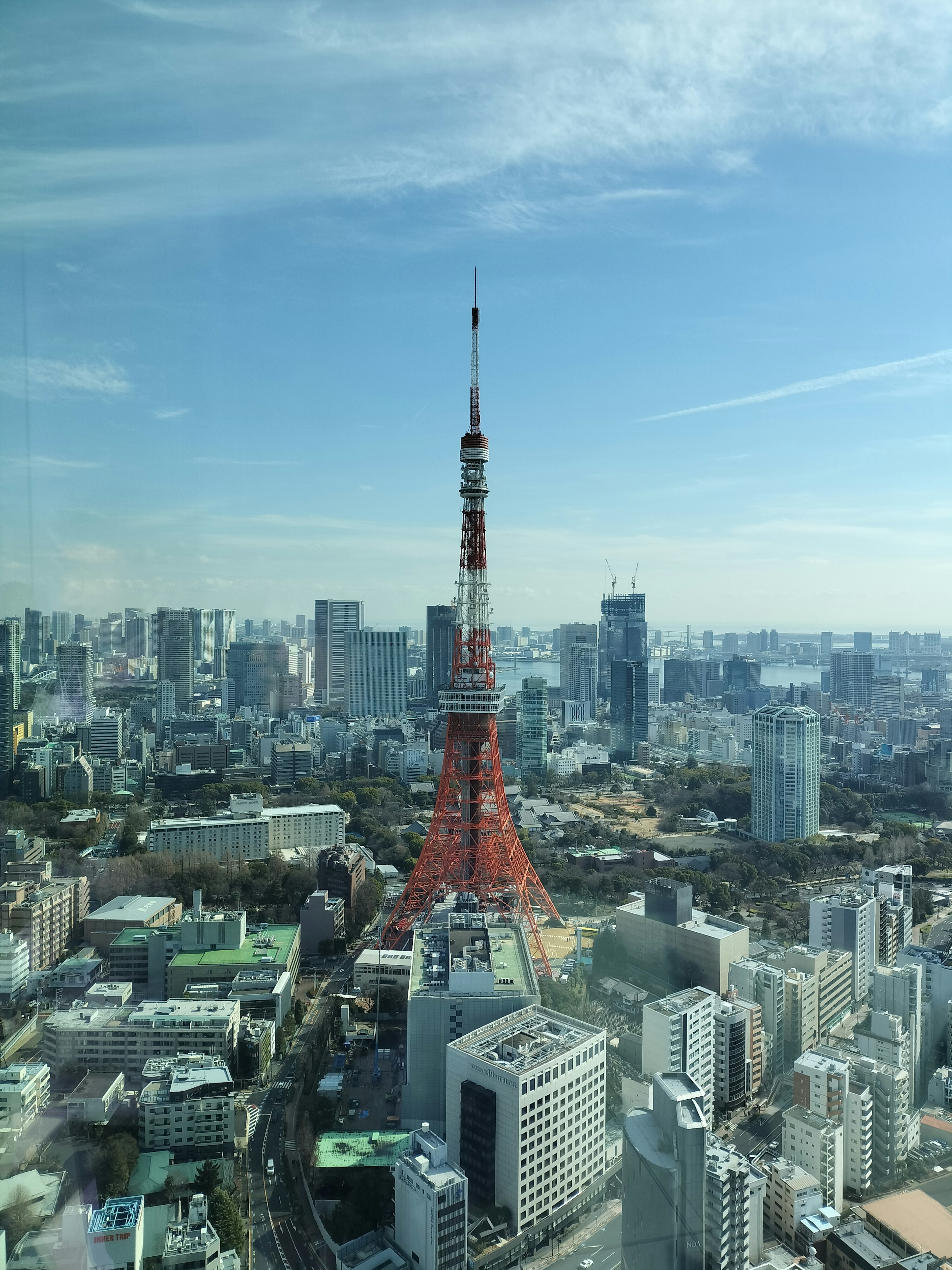 城市景观以东京塔为背景