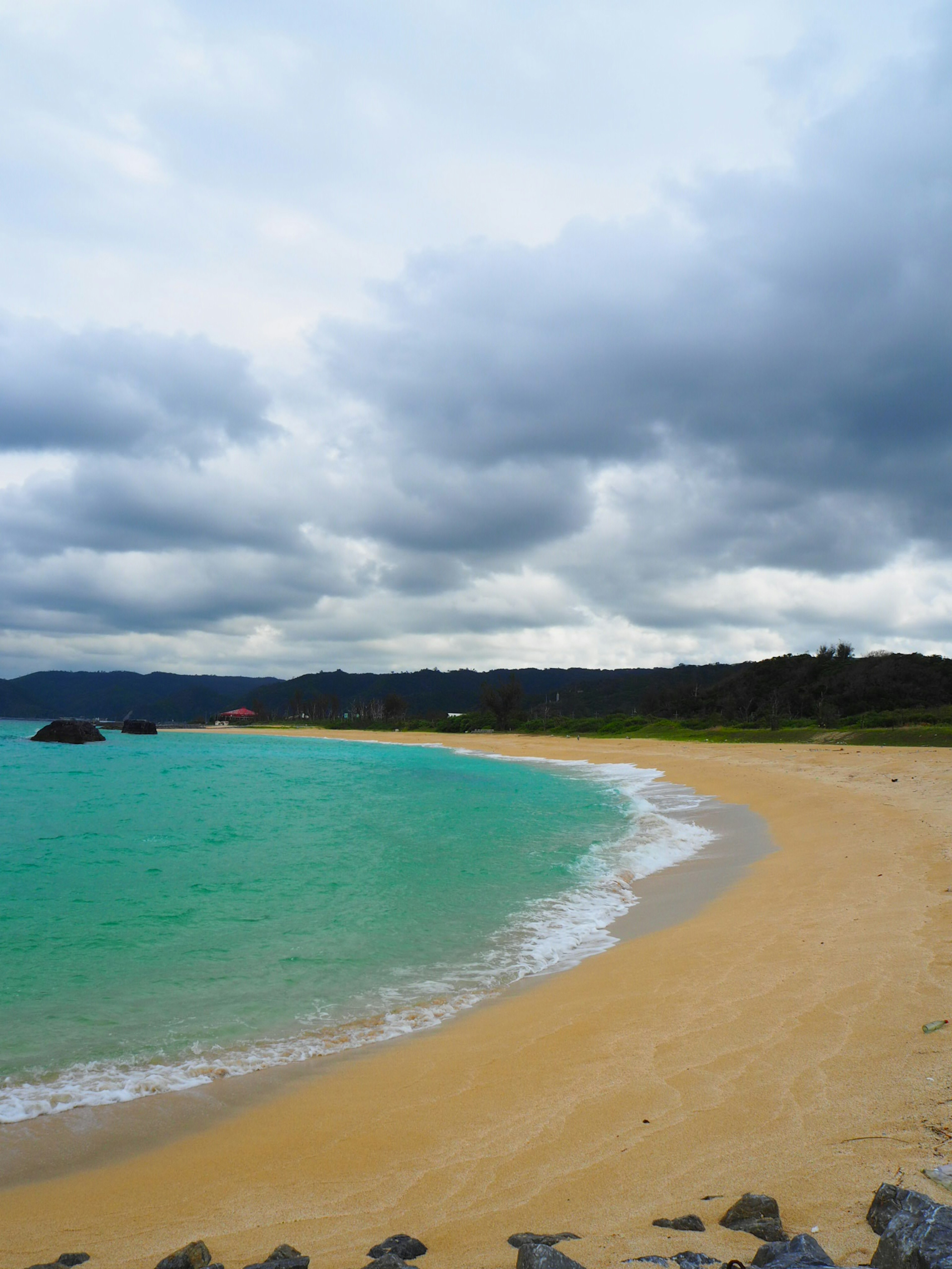 Paysage de plage magnifique avec mer bleue et rivage sablonneux