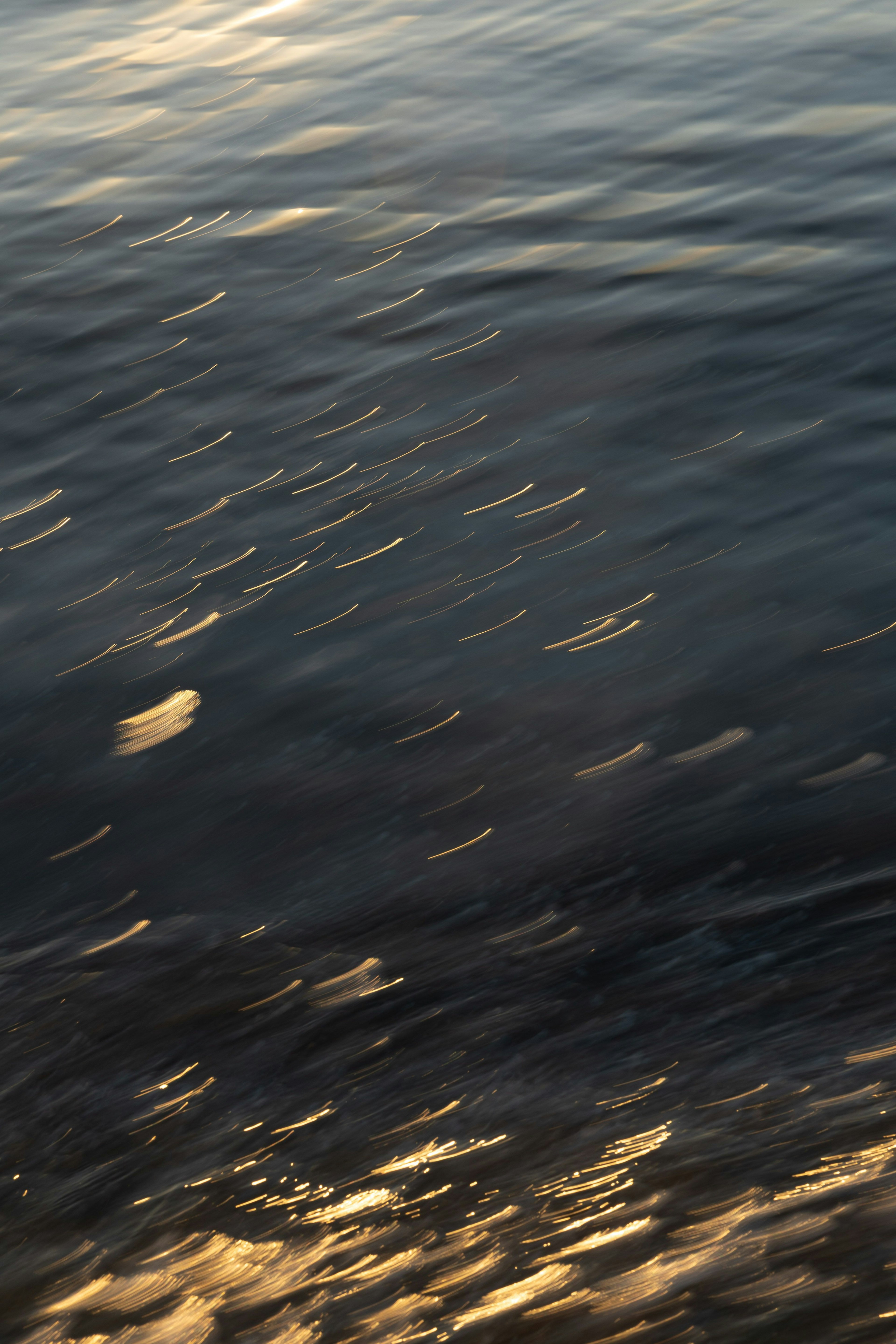 Abstract image of water surface with ripples and reflections of light