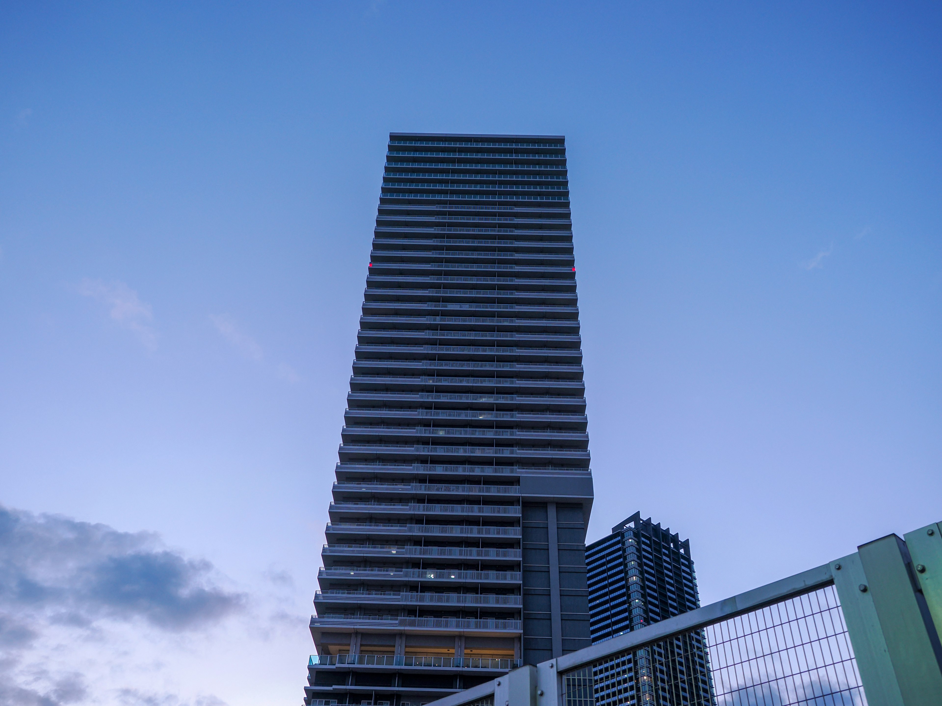 Tall building against a blue sky