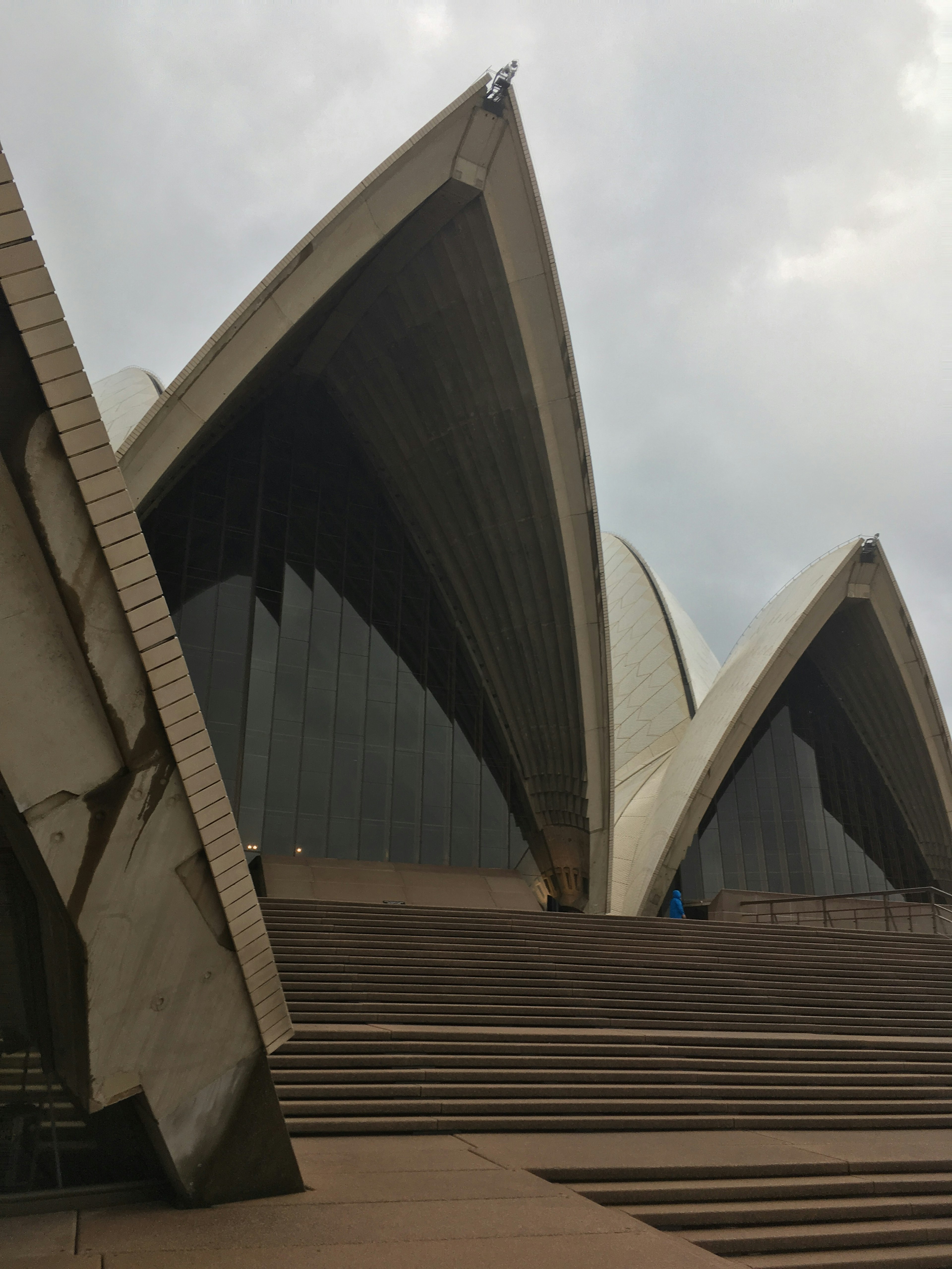 Primo piano dell'esterno unico dell'Opera di Sydney