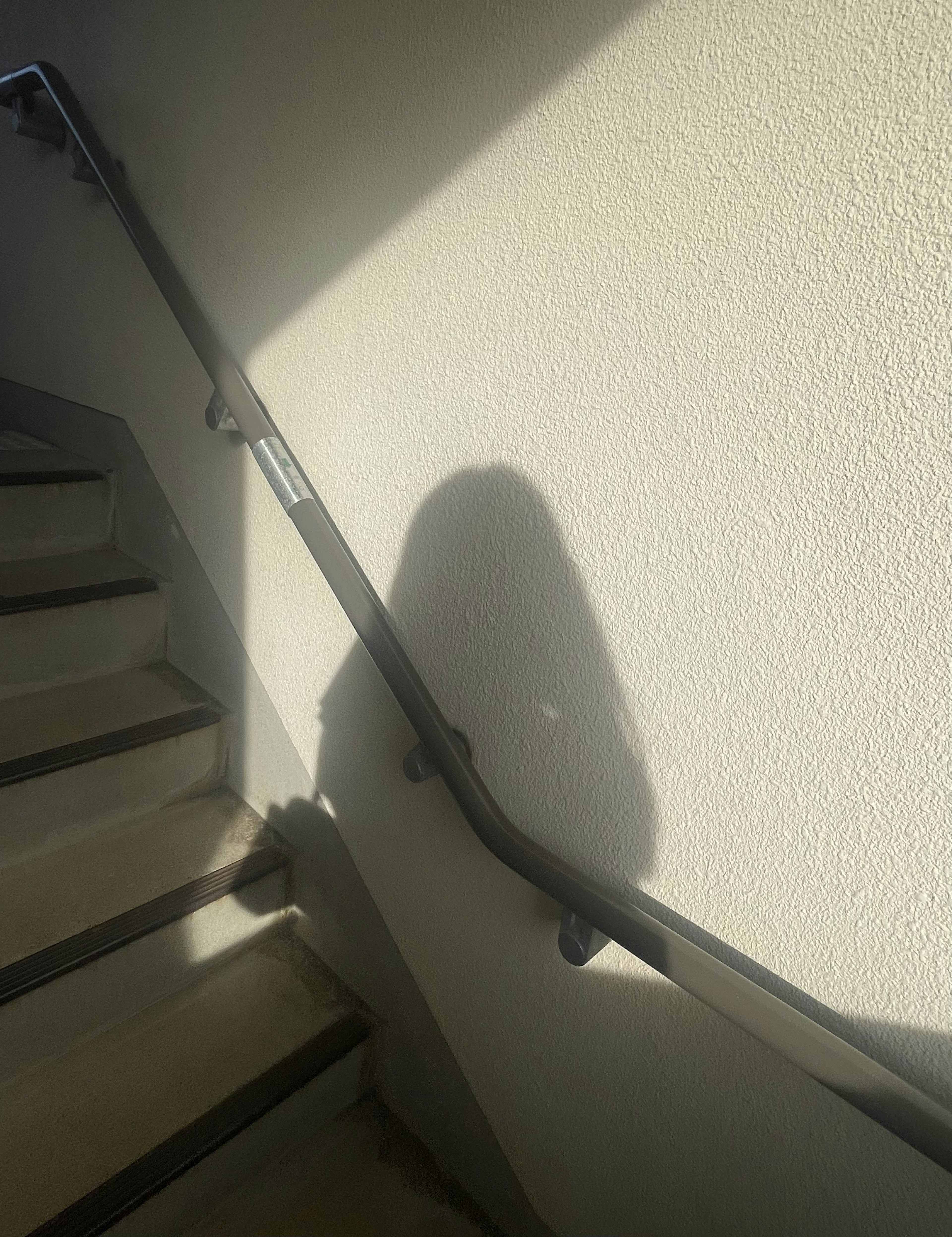 Photo of staircase railing and a shadow