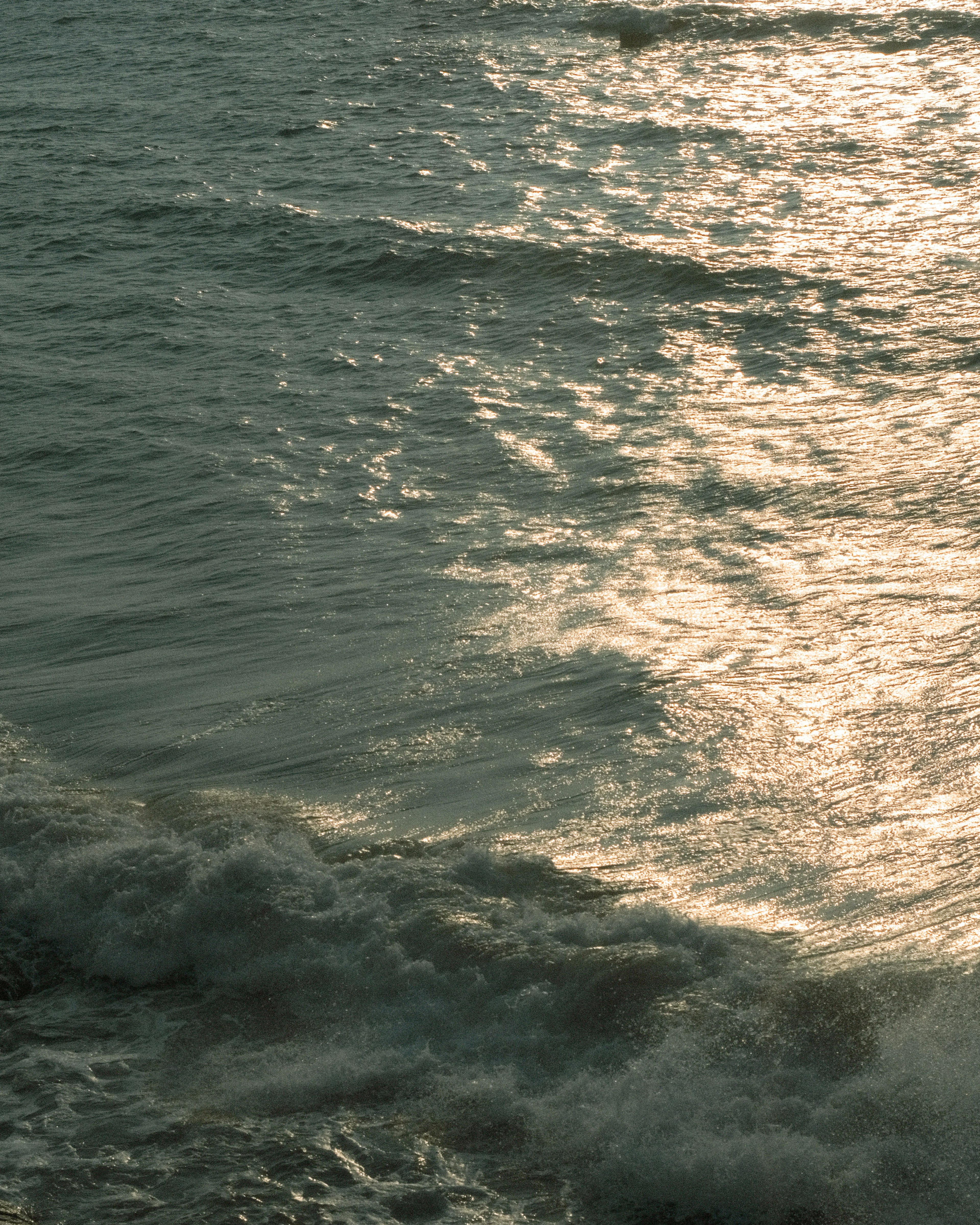 Vagues à la surface de l'océan réfléchissant la lumière