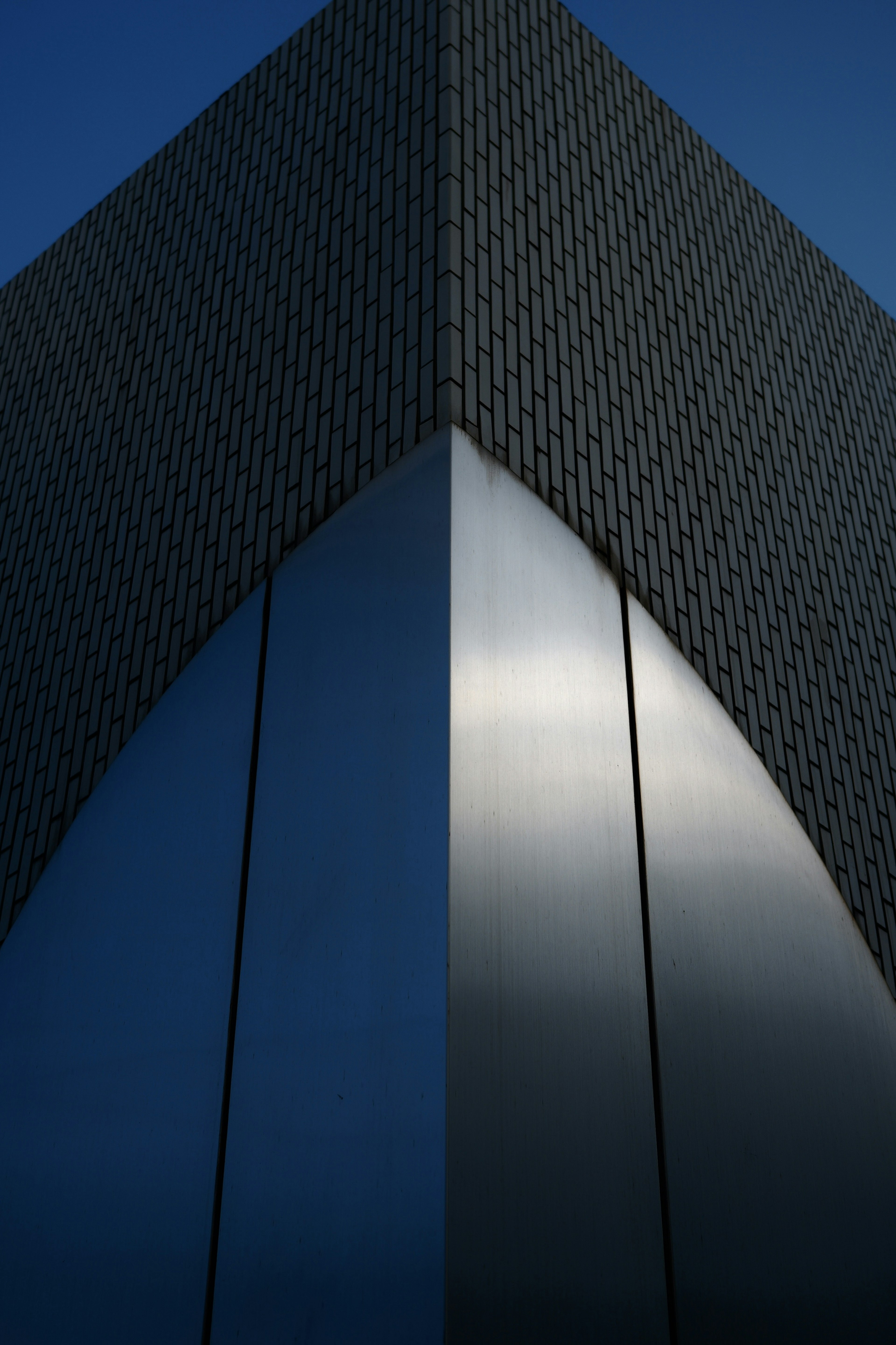 Image showing the corner of a building with a metallic surface