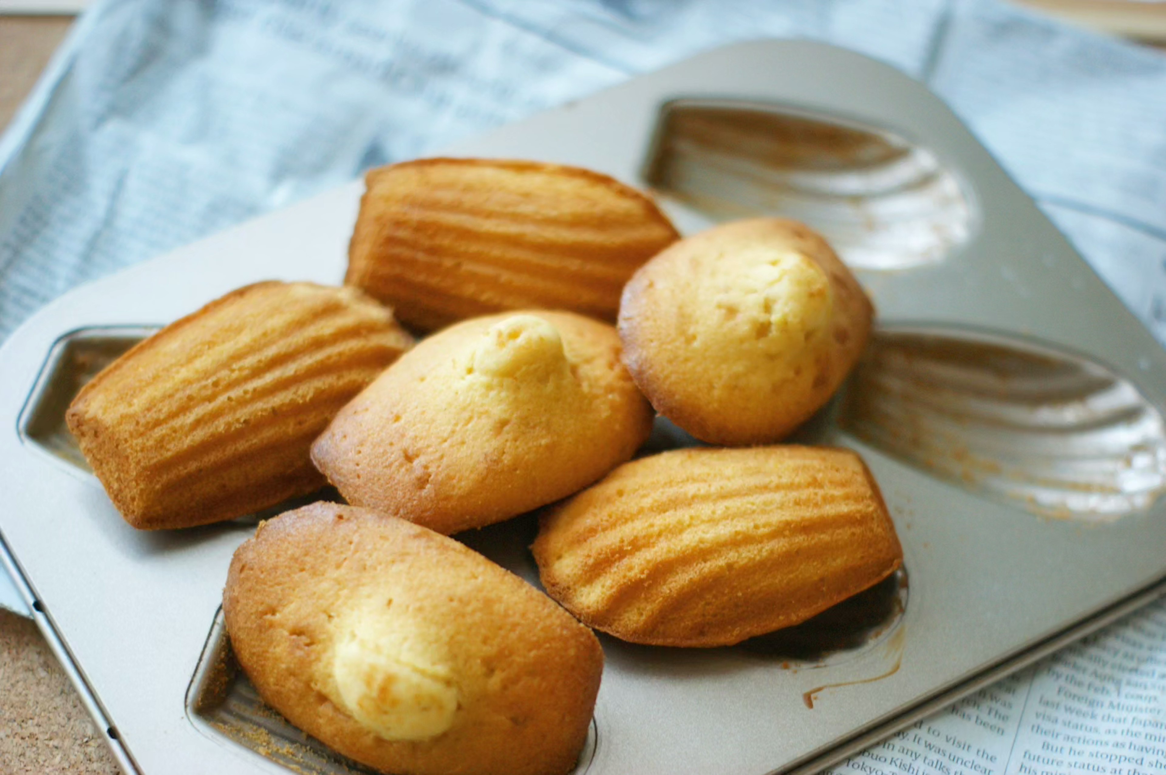 Madeleines in a baking mold