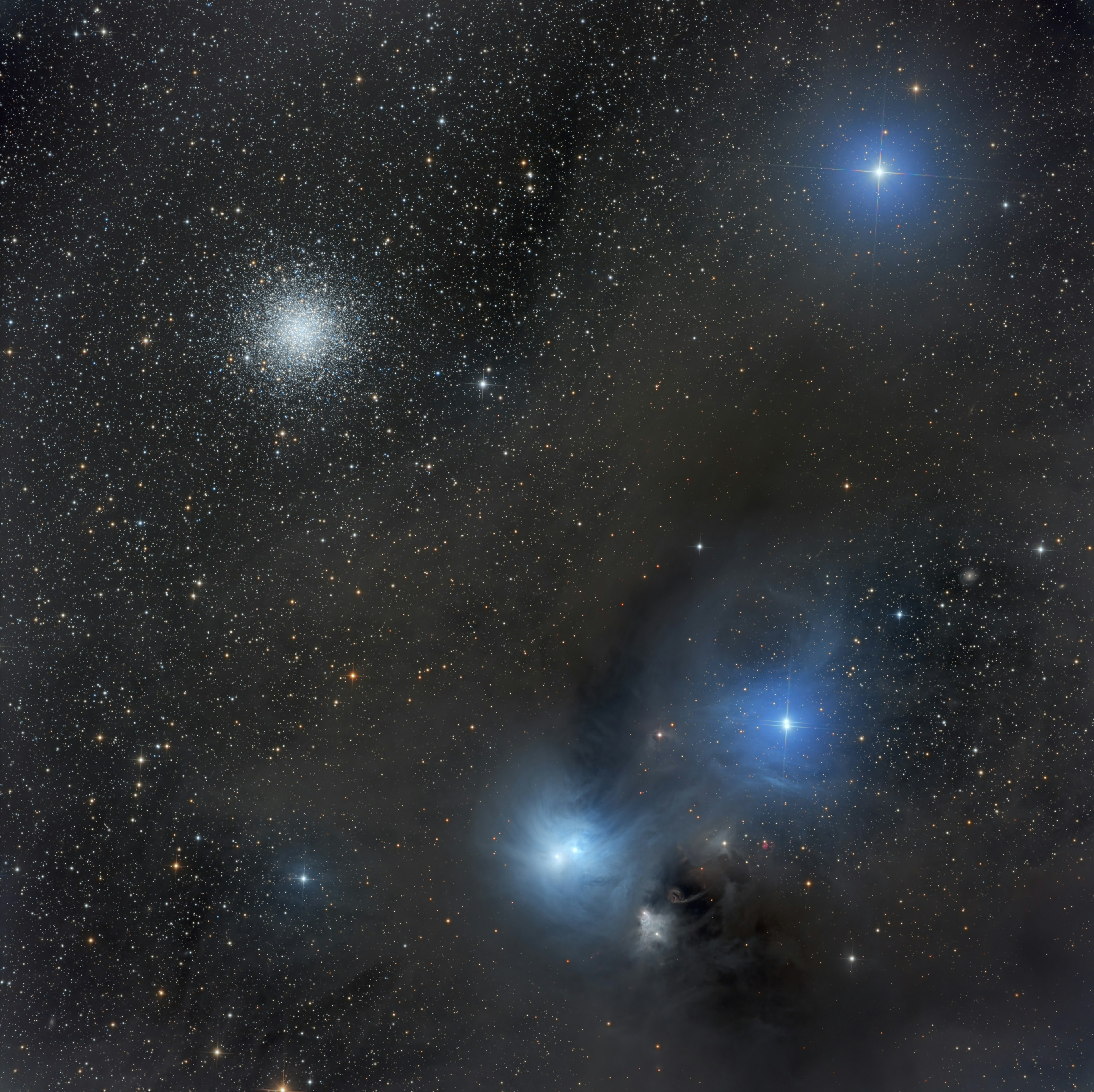 Pemandangan indah bintang dan nebula di langit malam