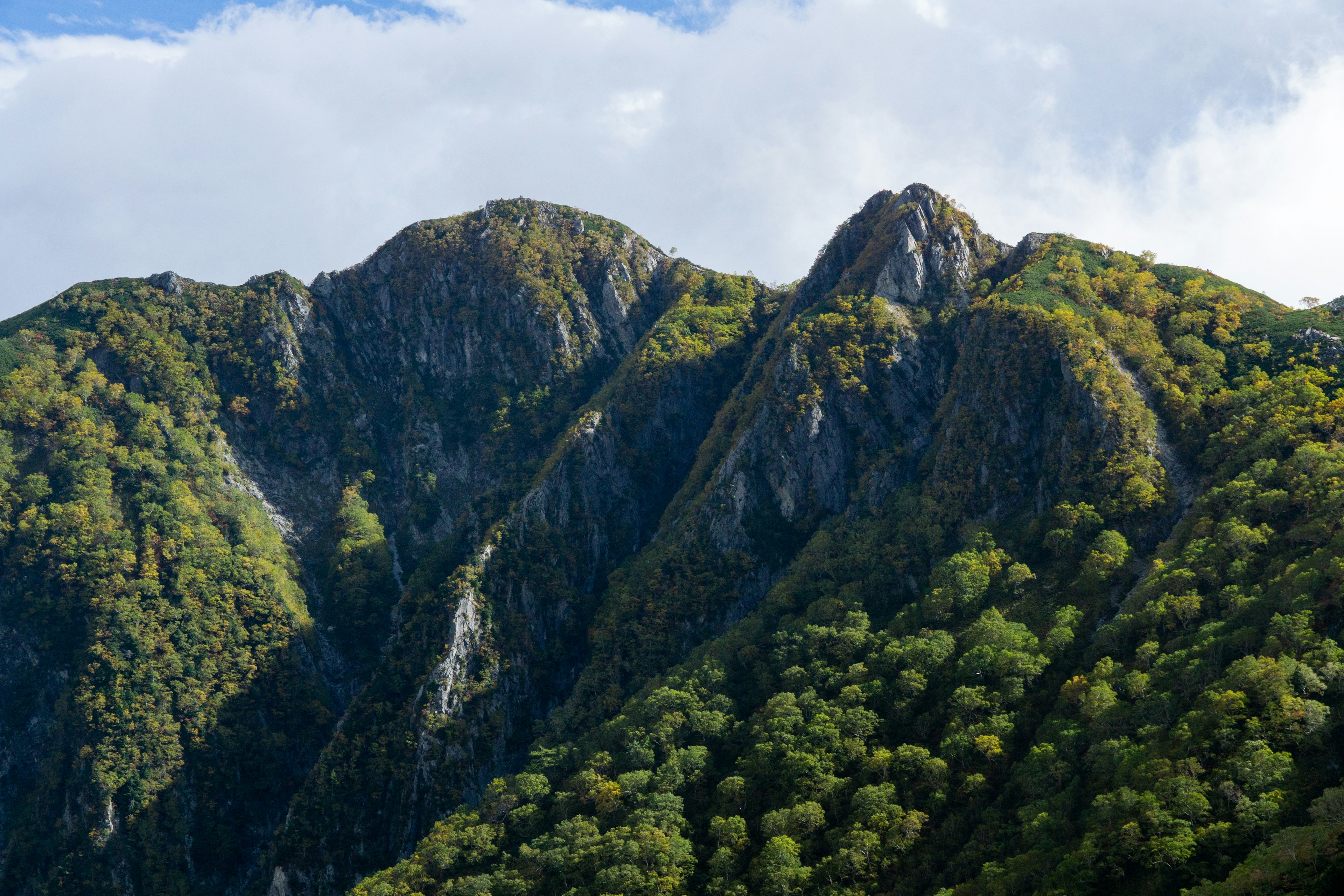 Montagne verdi sotto un cielo azzurro