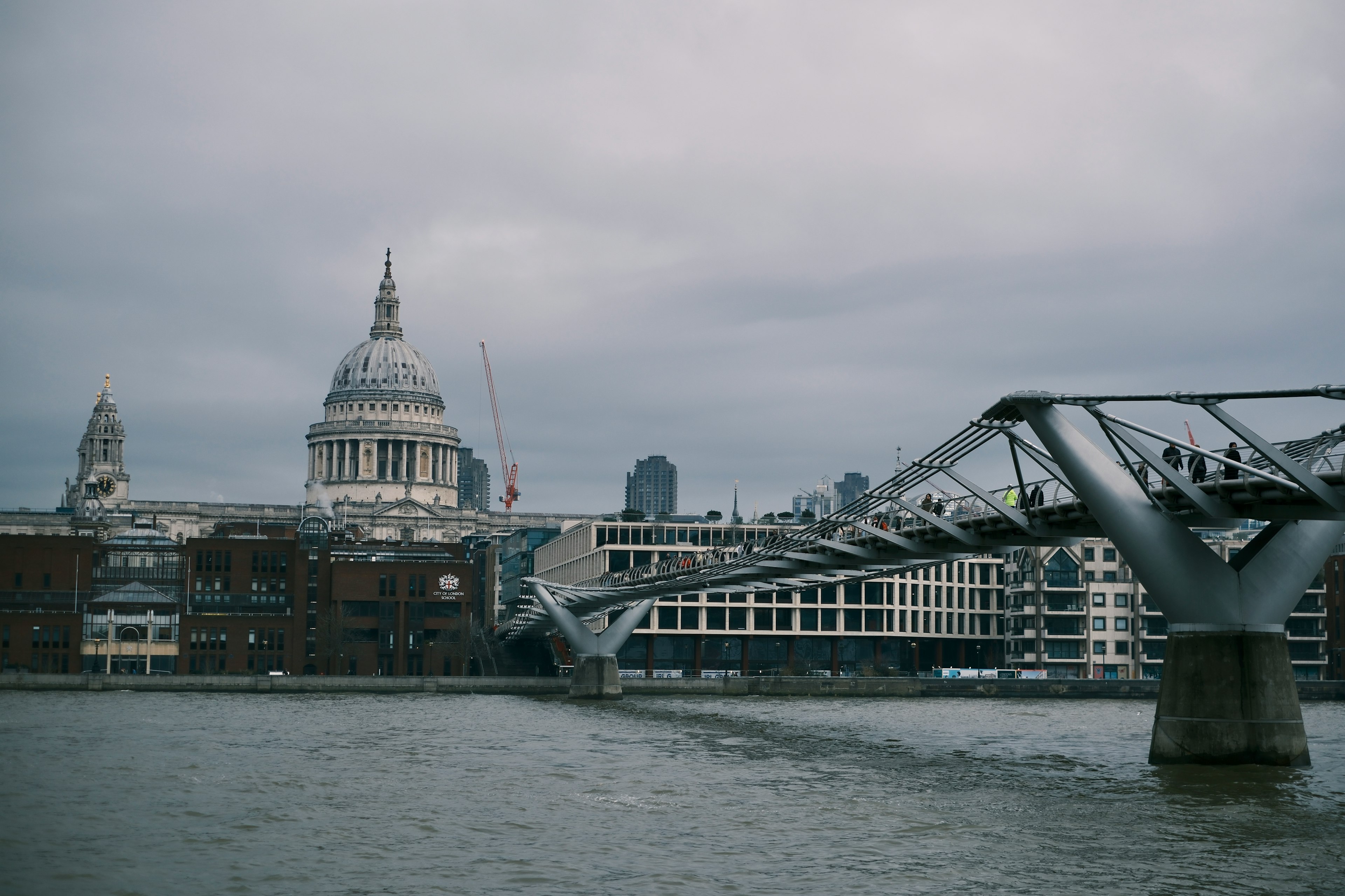 View of St Paul's Cathedral and Millennium Bridge