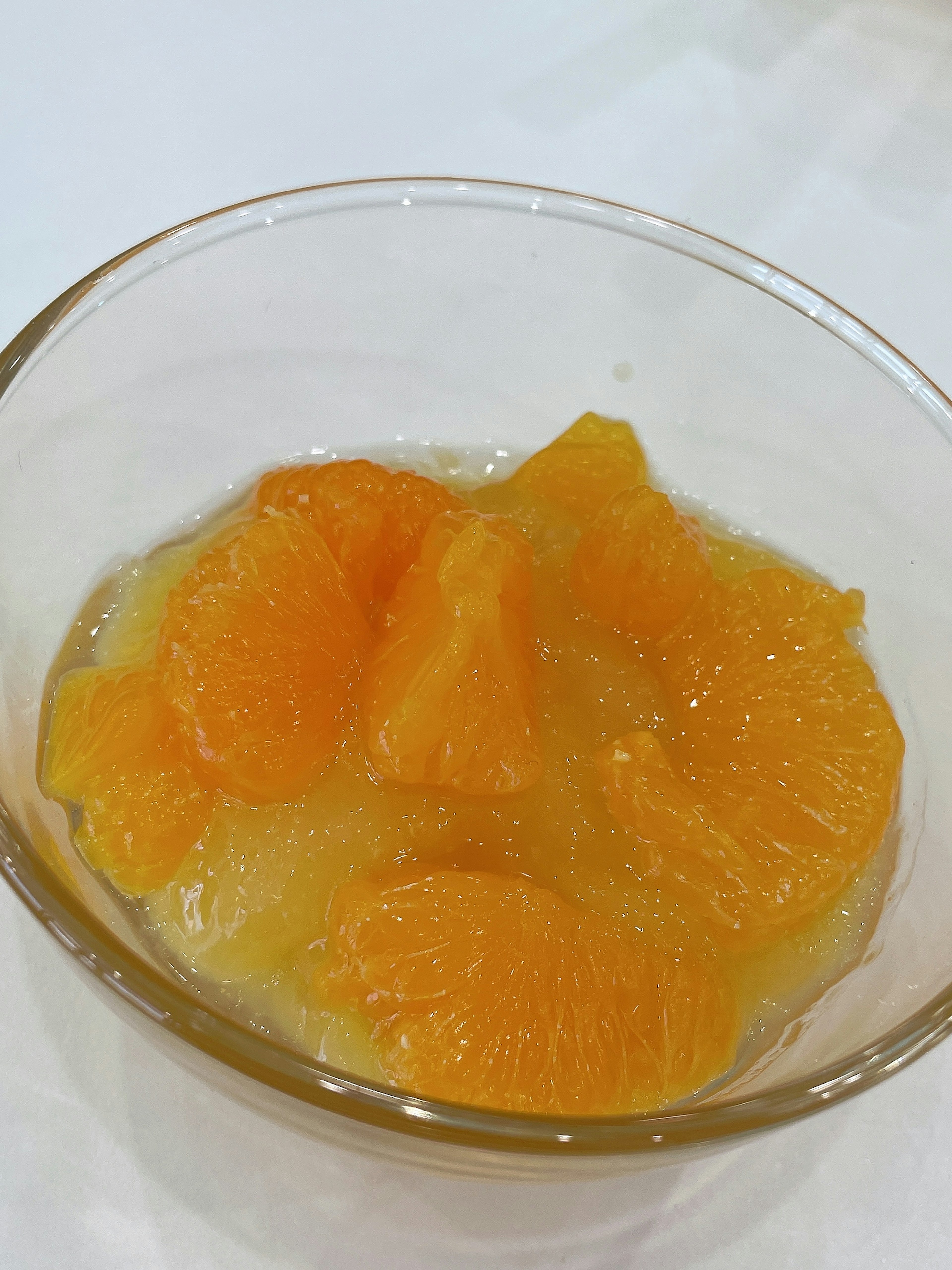 Slices of orange in a jelly dessert