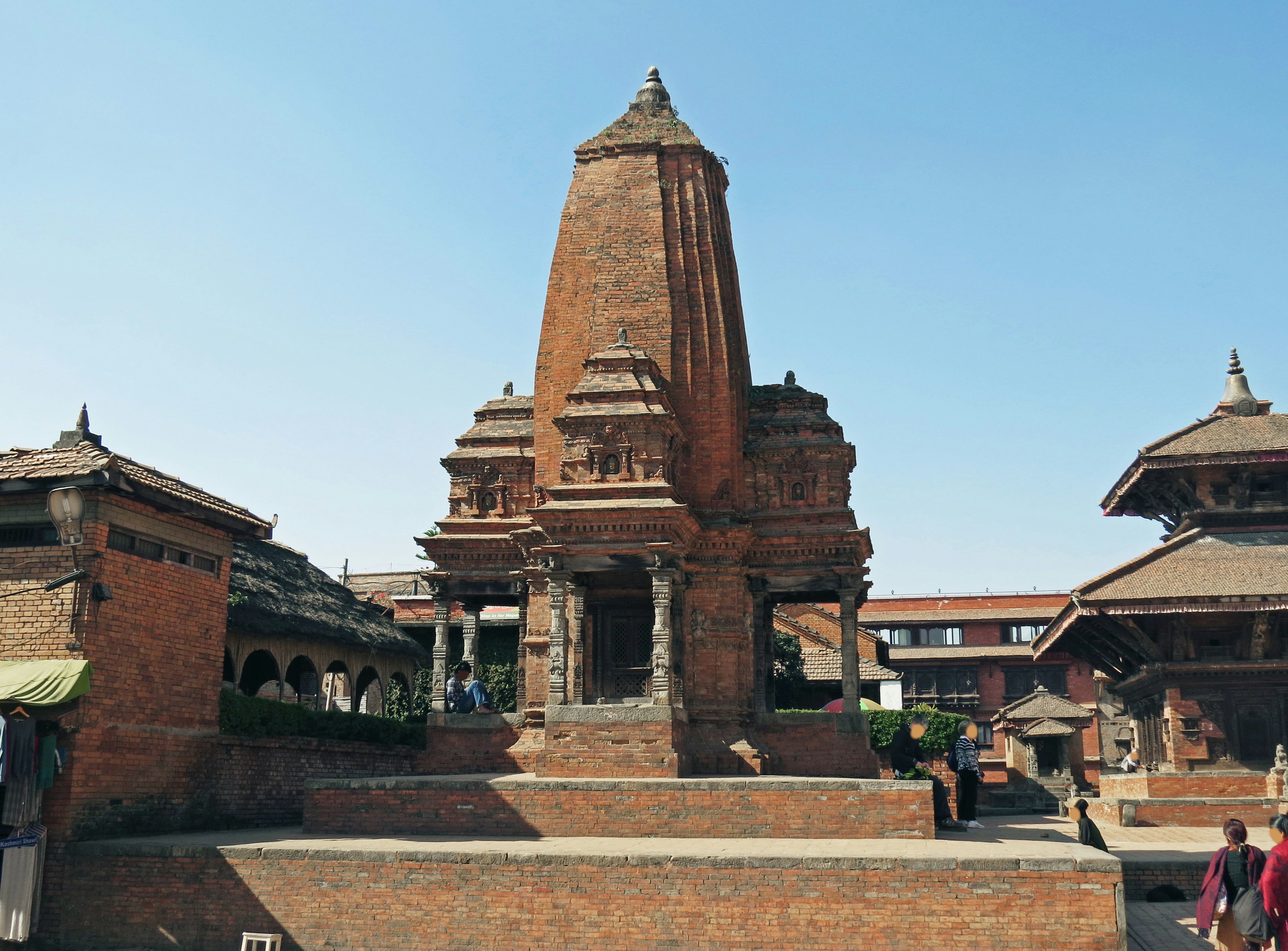 View of ancient temple architecture in a square