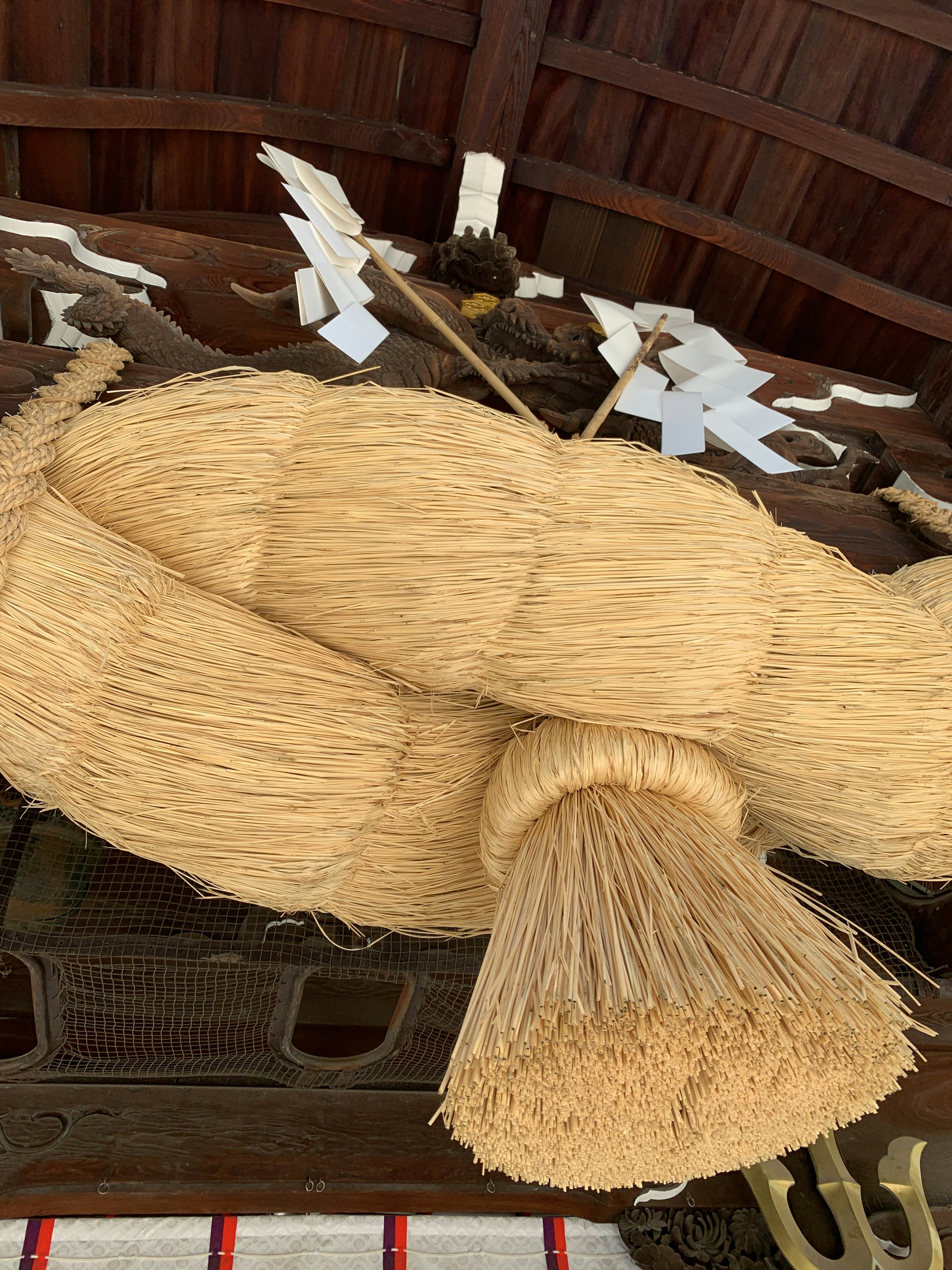 Traditional decoration made of rice straw hanging from the ceiling