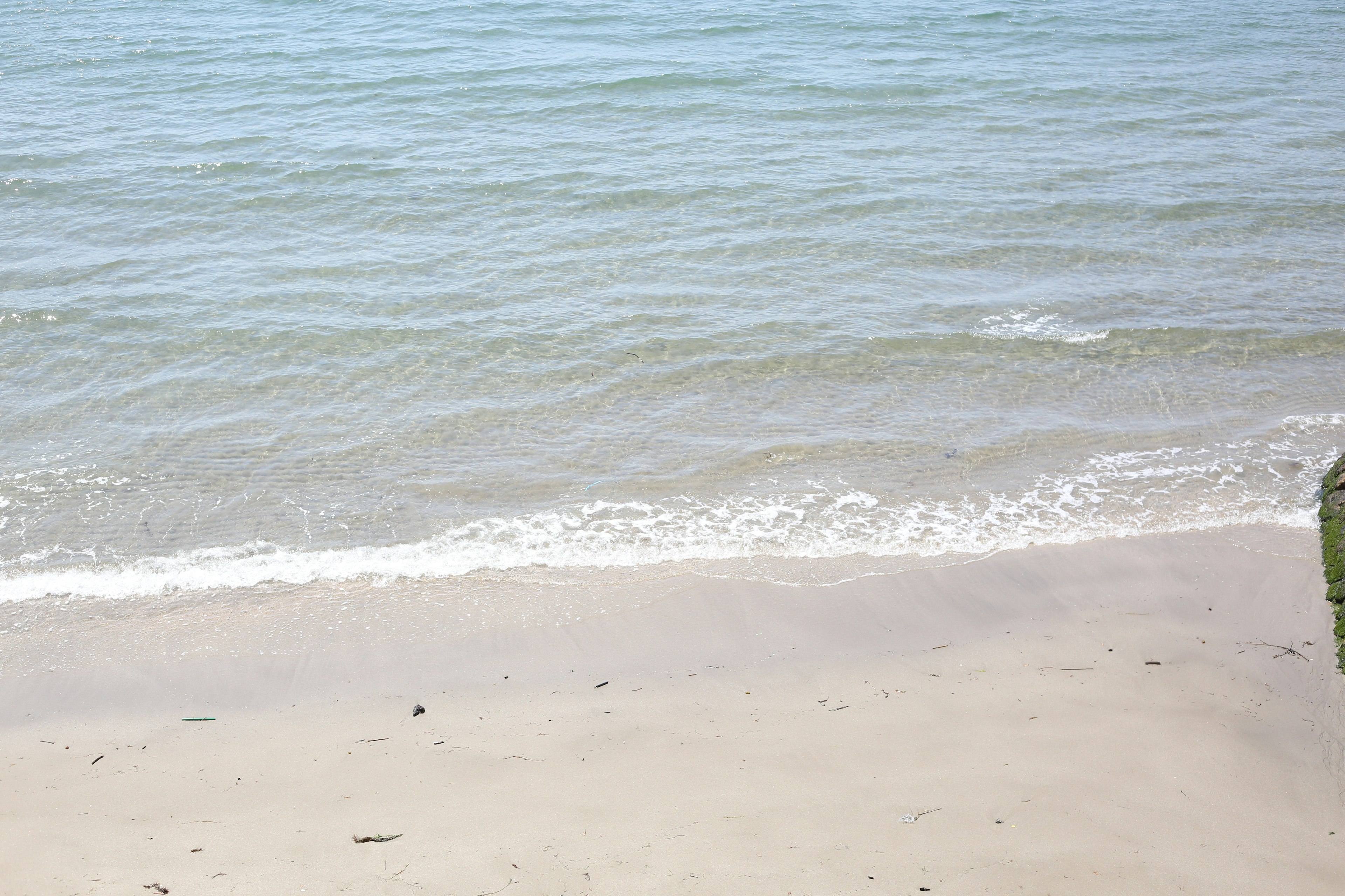 Pemandangan laut tenang dan pantai berpasir