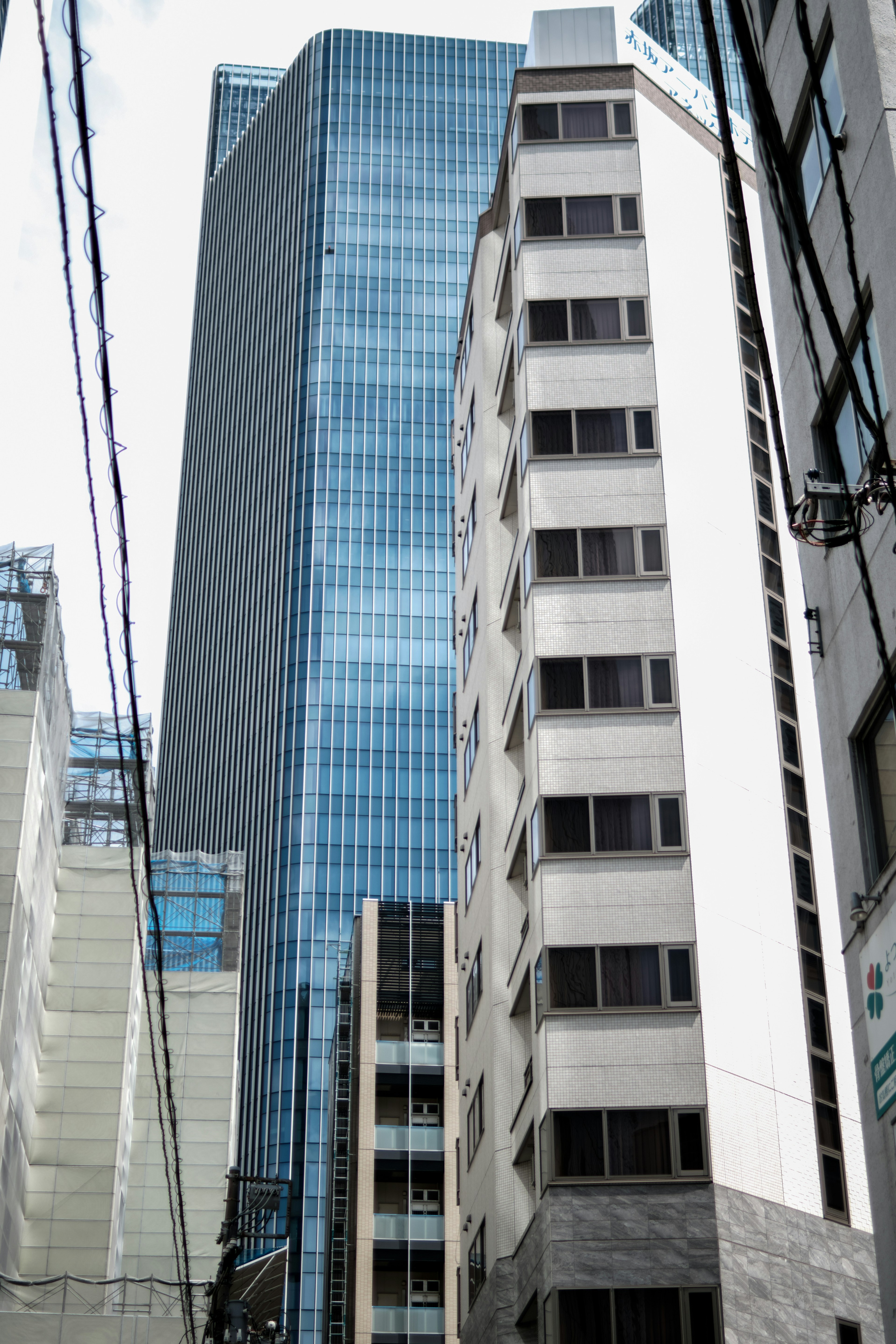 高層ビルと低層ビルが並ぶ街並みの景観