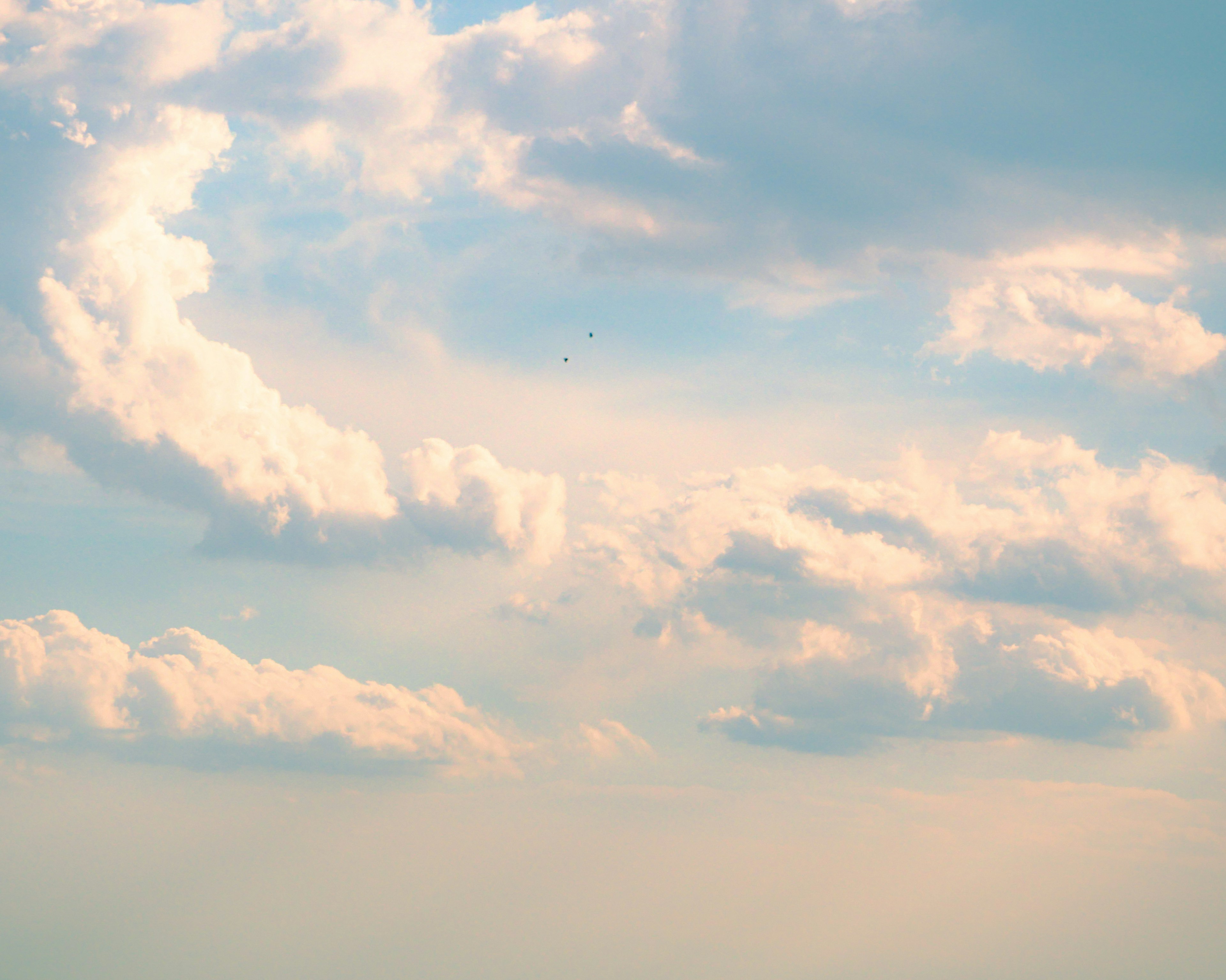 青空に浮かぶ白い雲の柔らかな風景