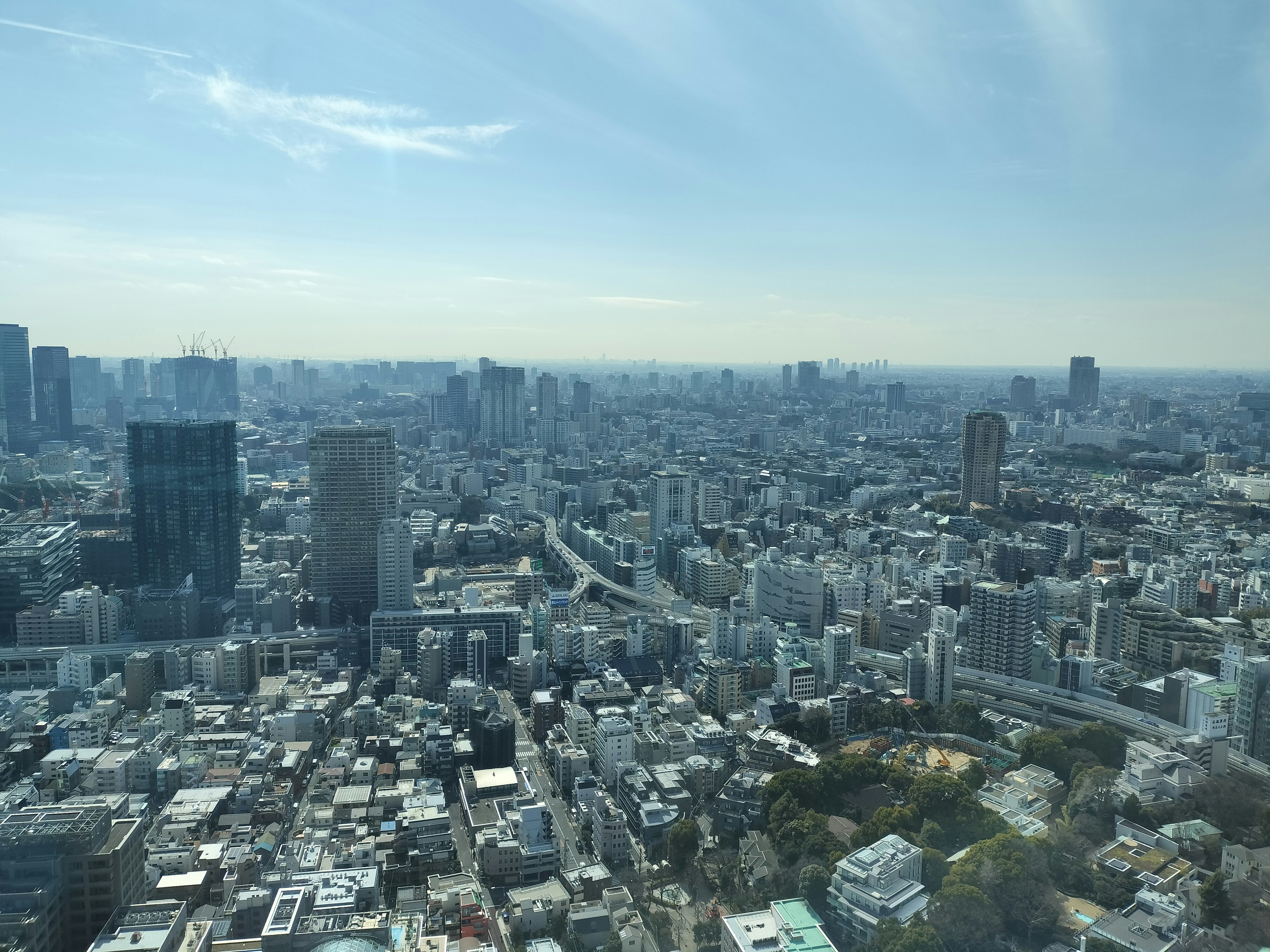 Una vista panoramica del vasto paesaggio urbano di Tokyo