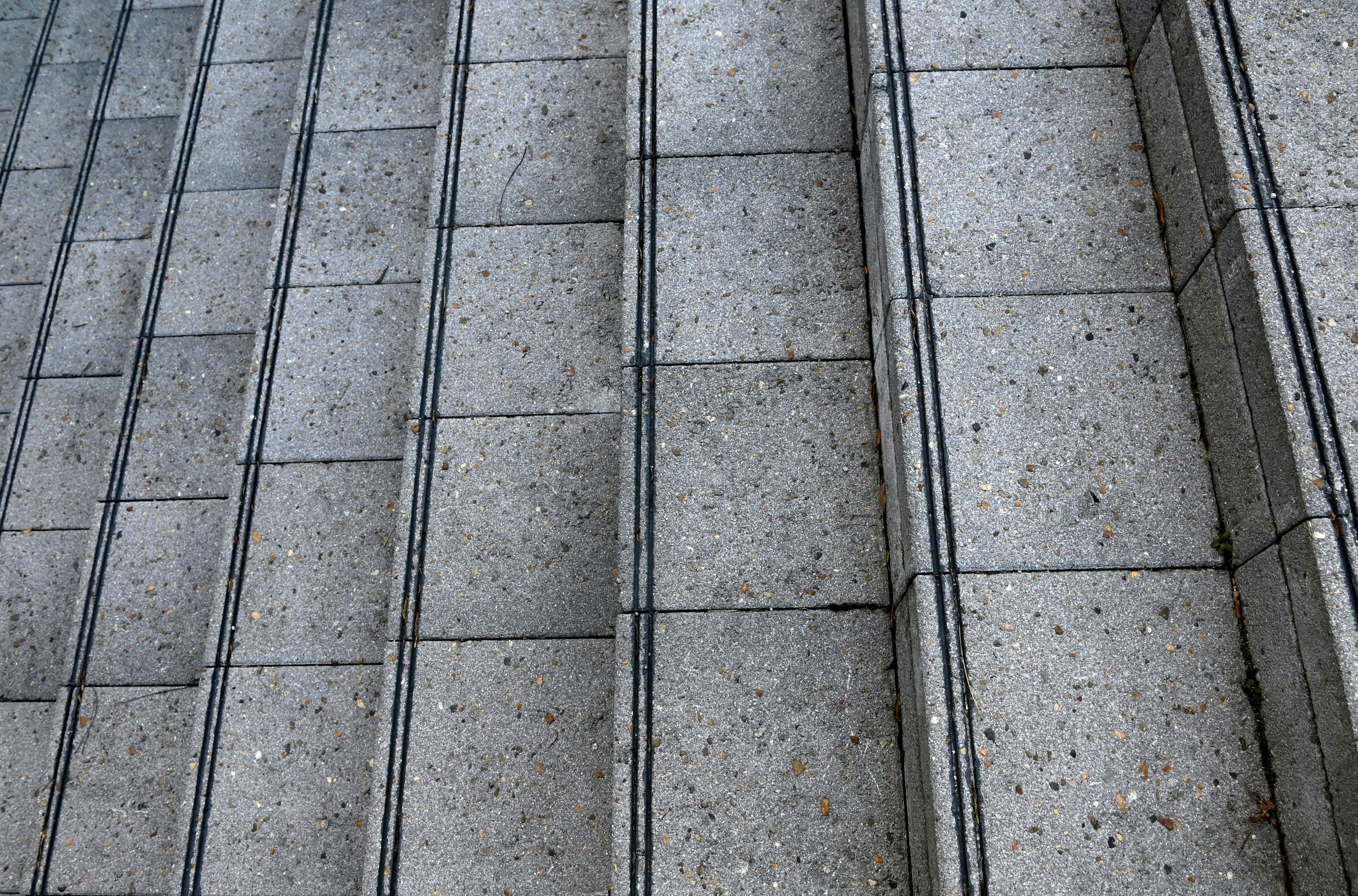 Concrete steps with textured surface and lines