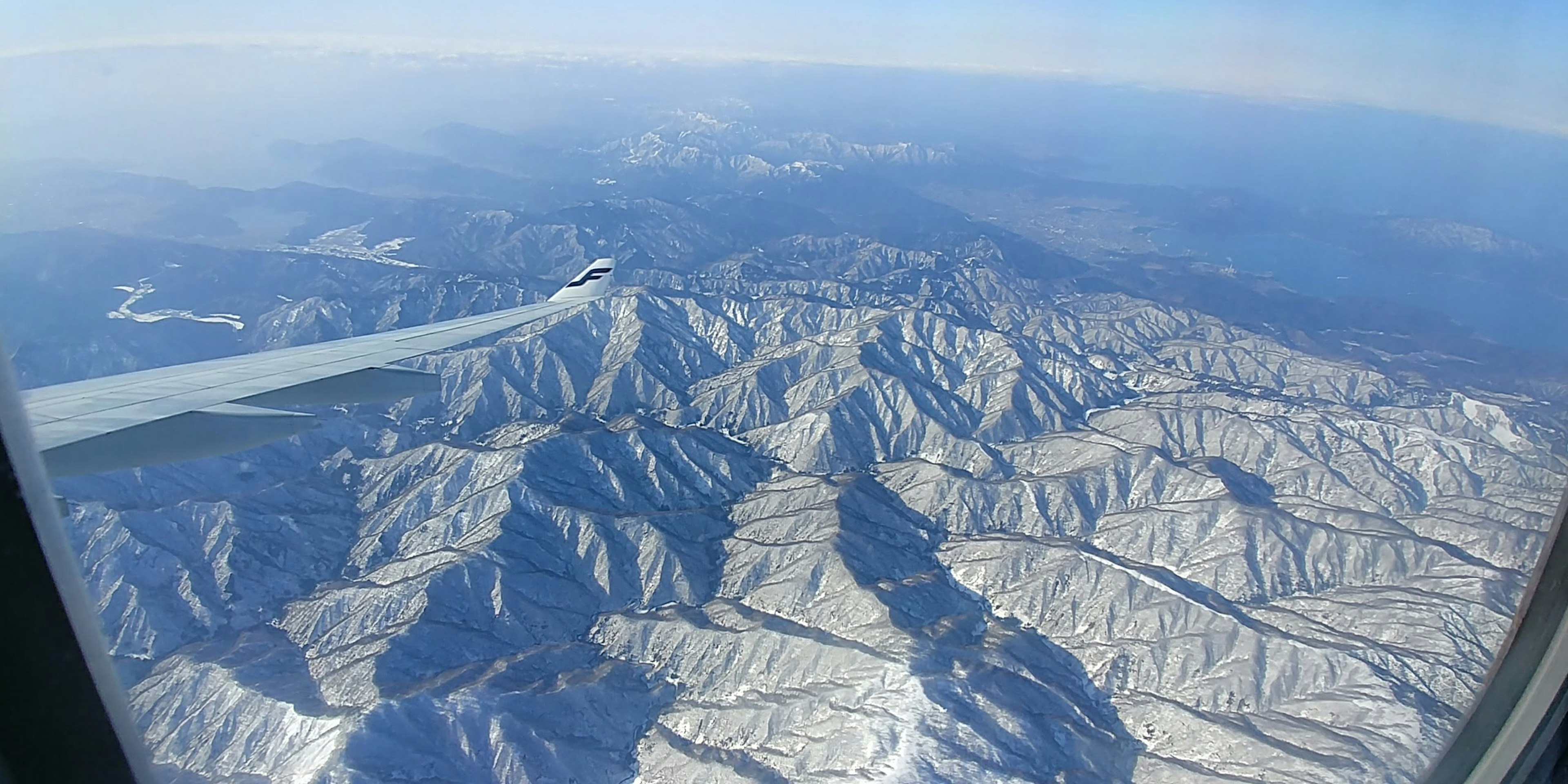 Stunning aerial view of snow-covered mountains