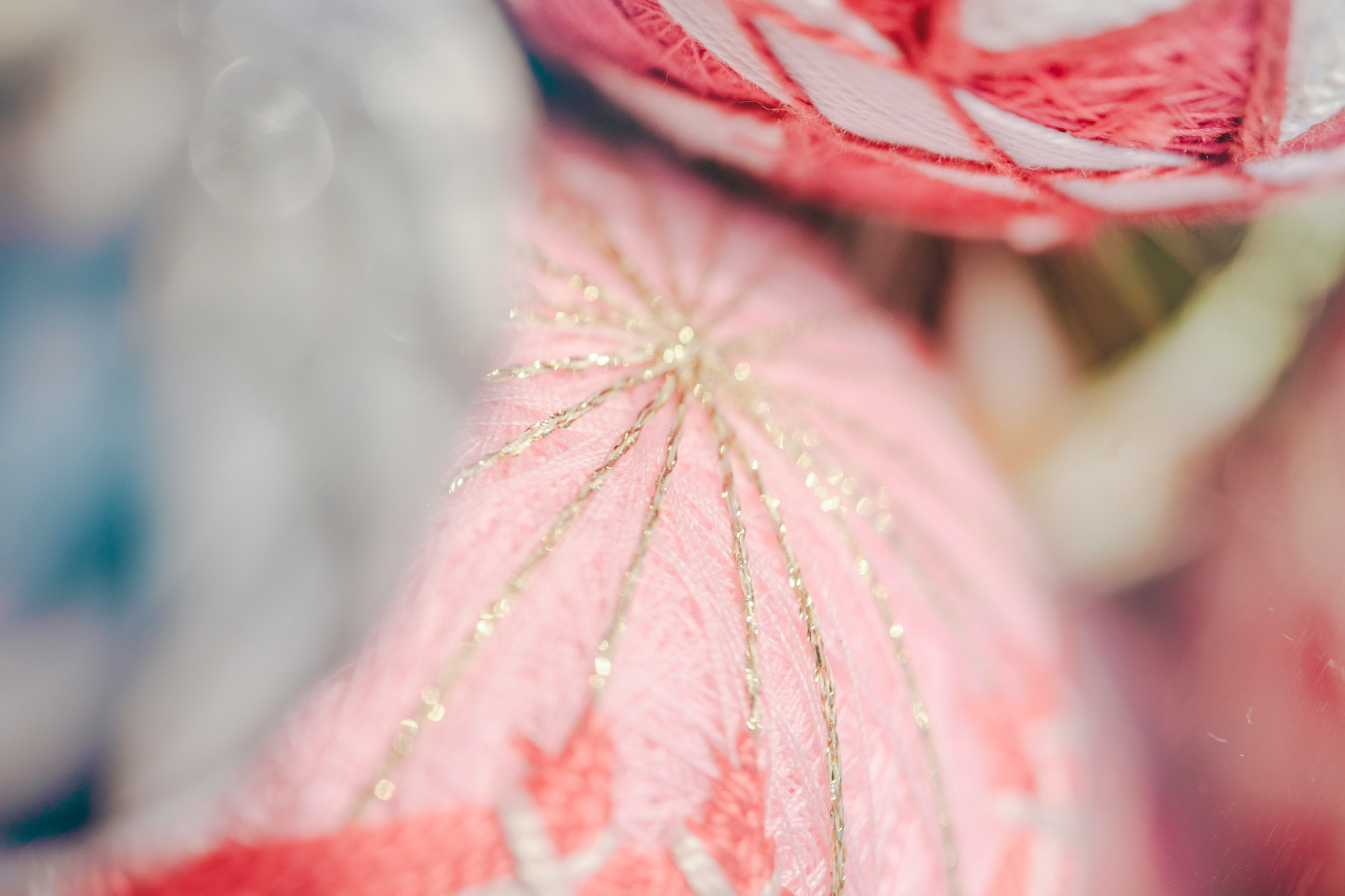 Close-up image of colorful decorative balls with intricate patterns