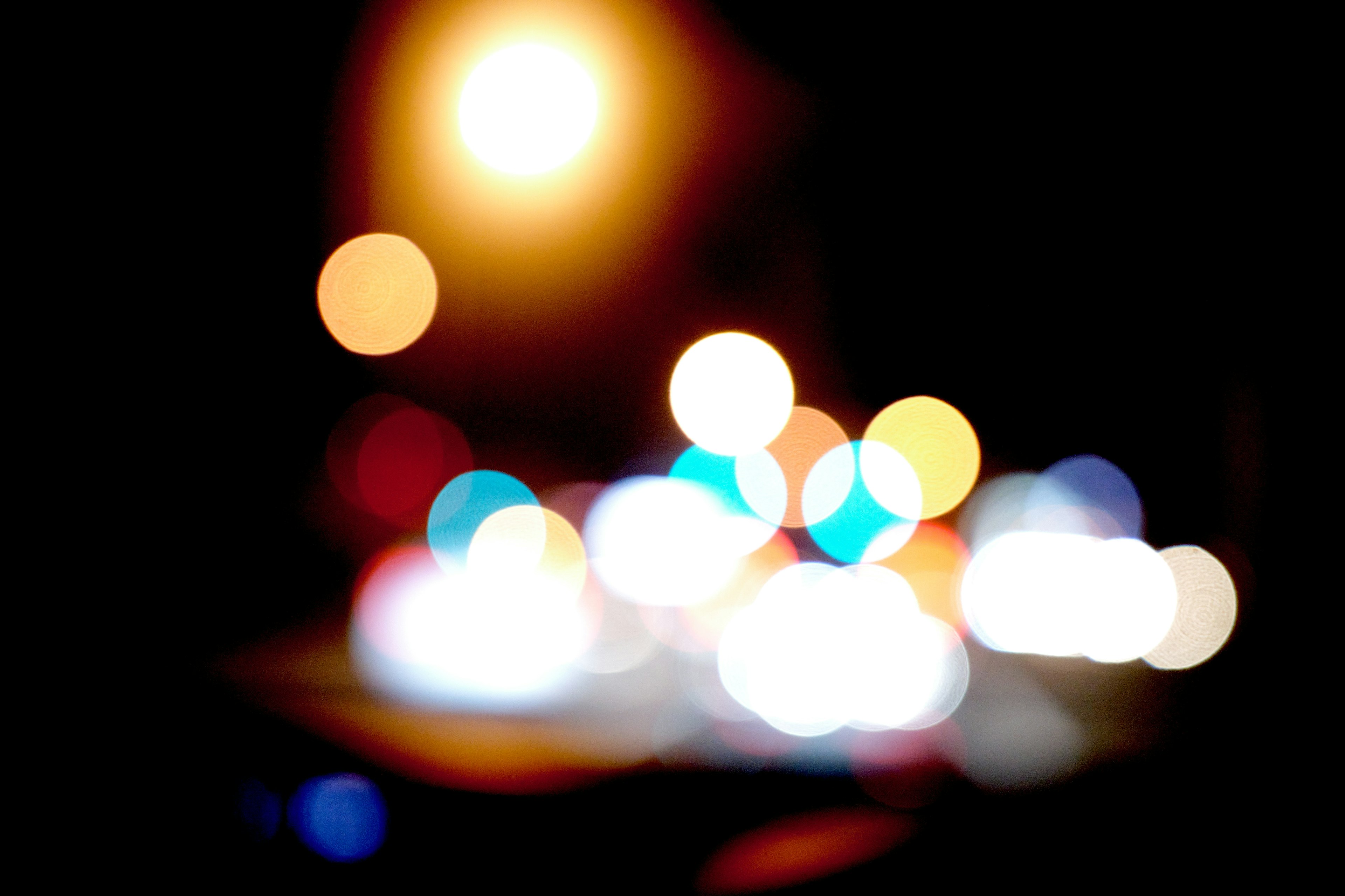 Blurred lights of a city at night