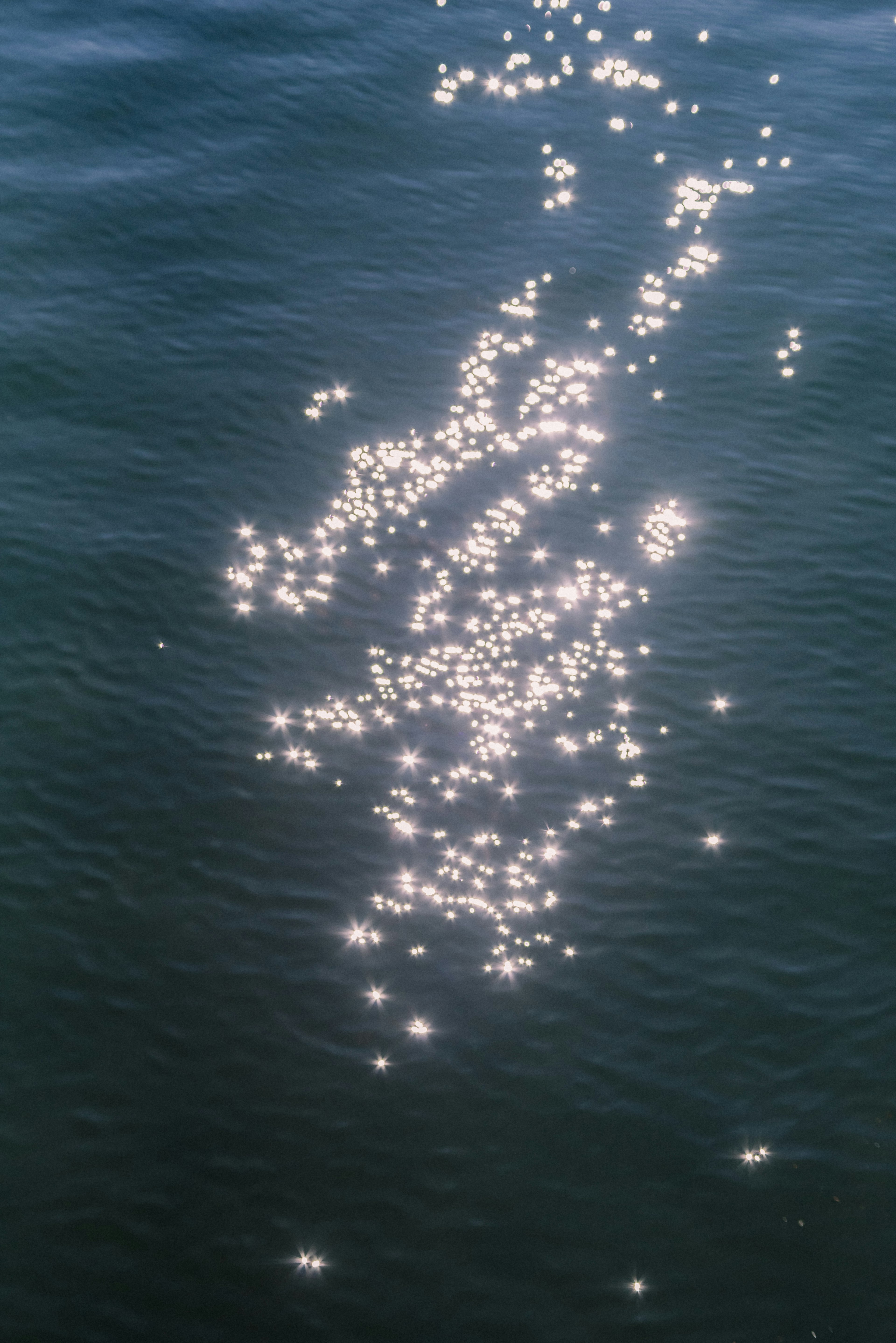 Calm water surface with shimmering reflections of light