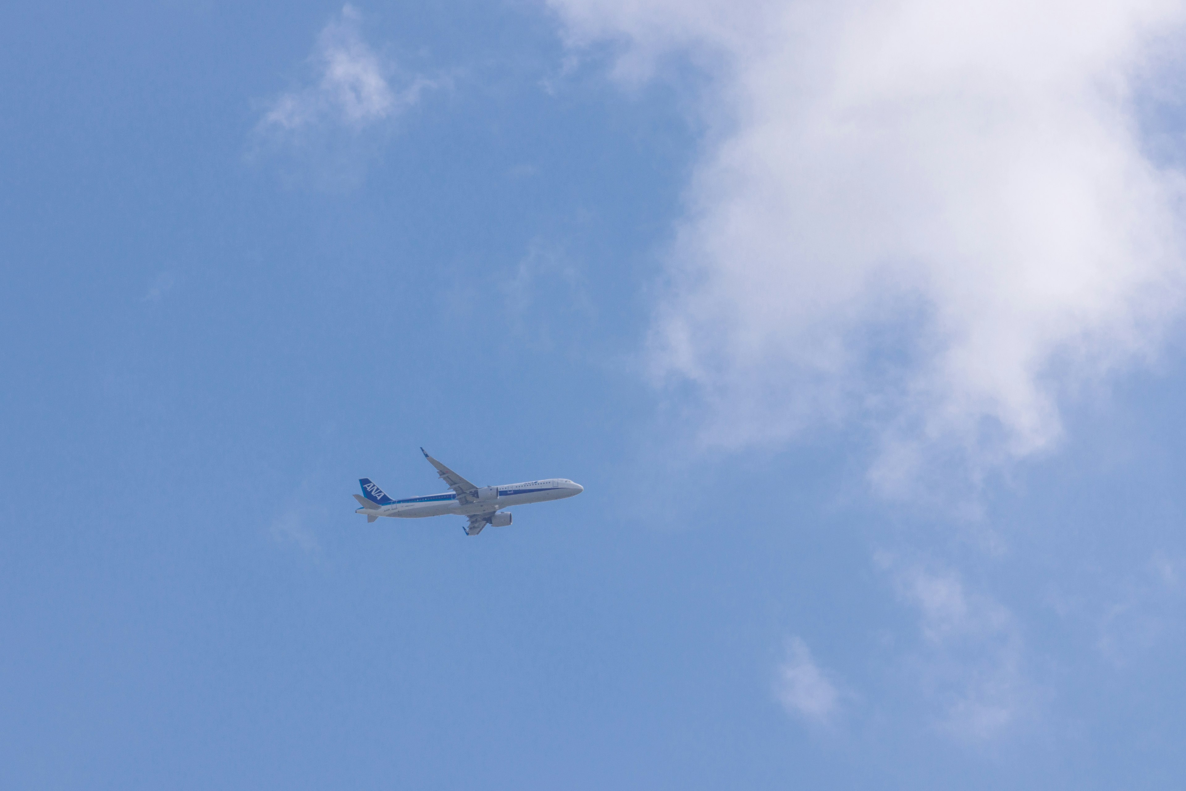 Pesawat terbang di langit biru yang cerah