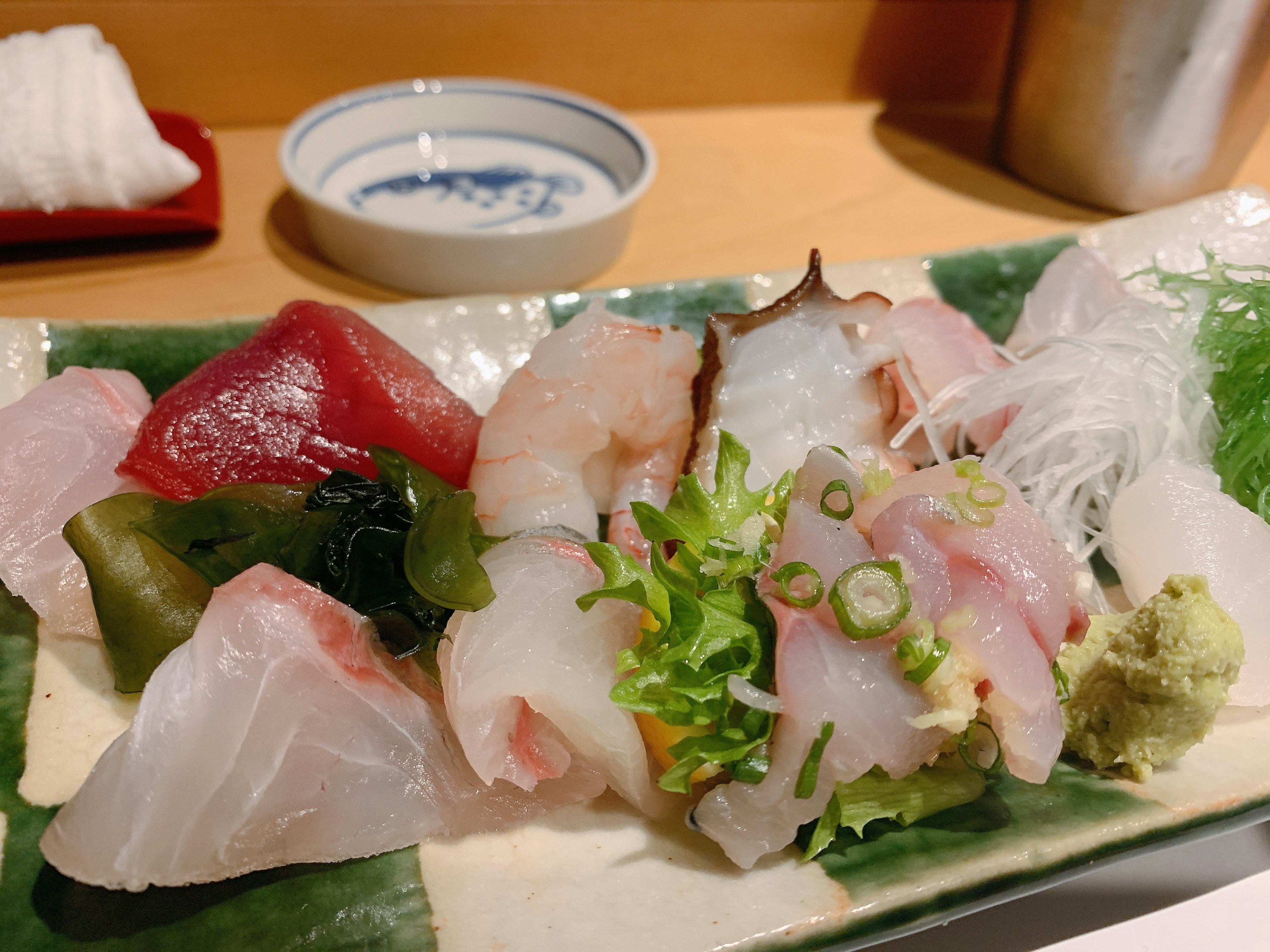 A beautifully arranged platter of fresh sashimi