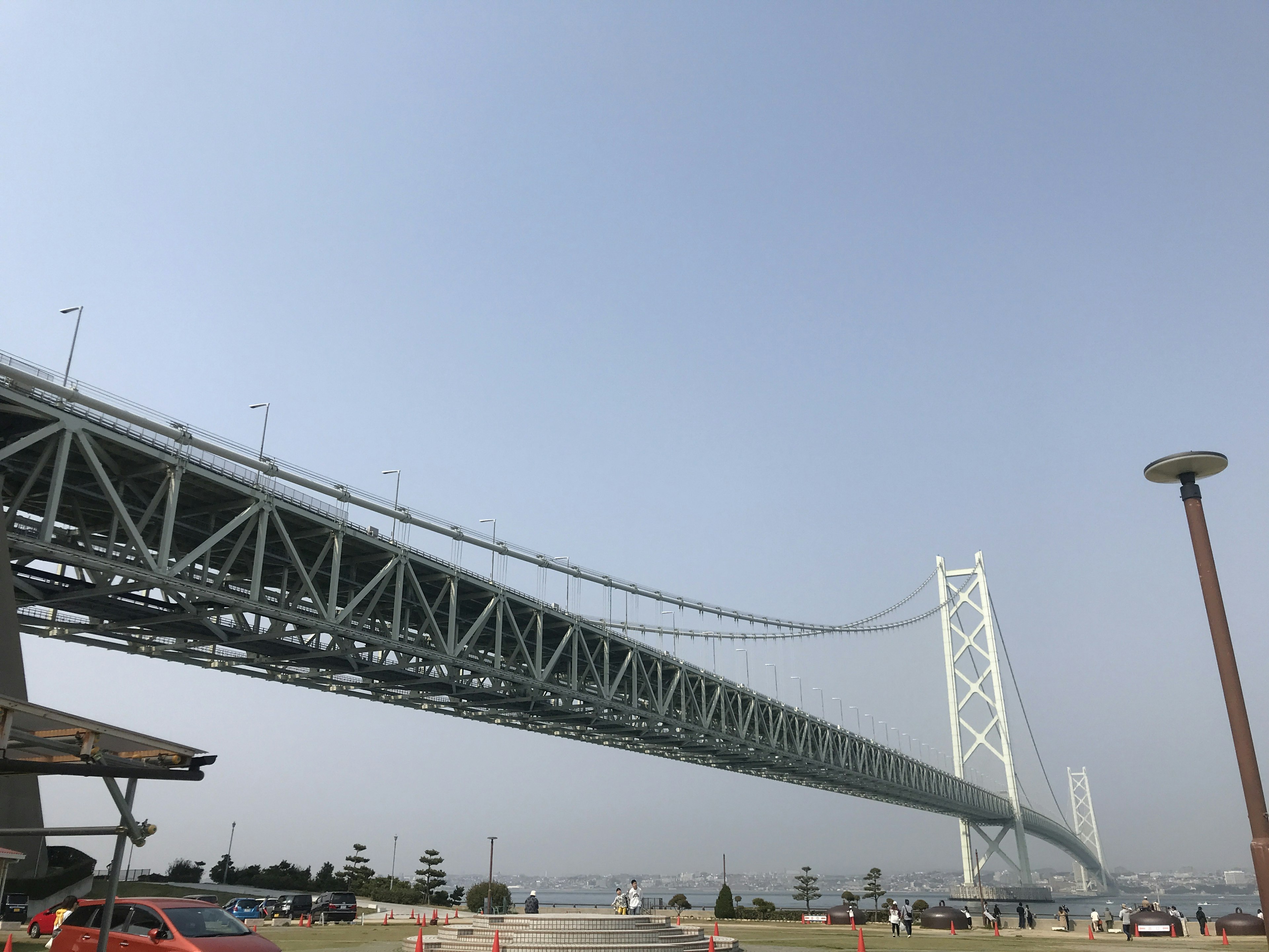 A large bridge extending towards the sky