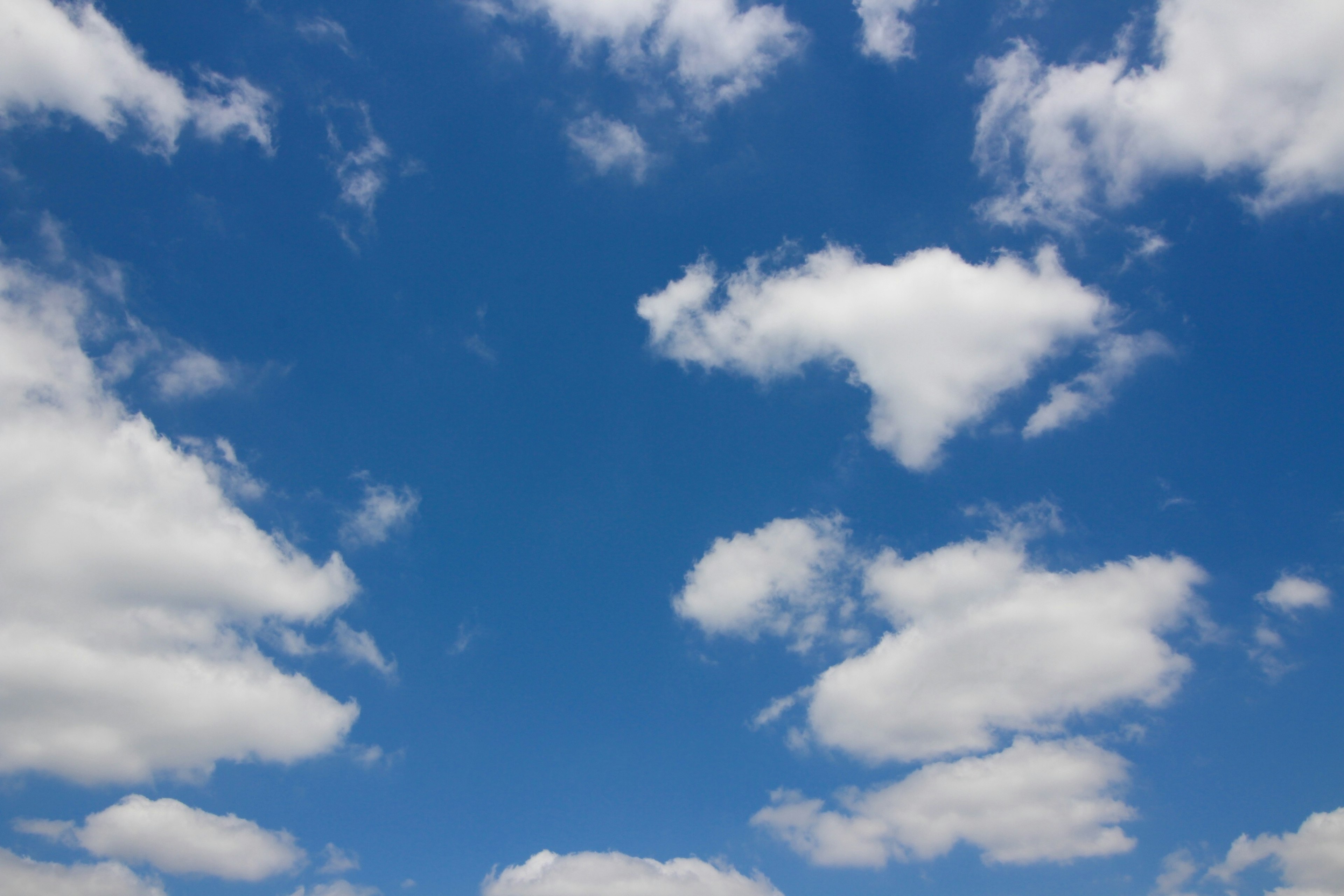 Paysage de nuages blancs flottant dans un ciel bleu