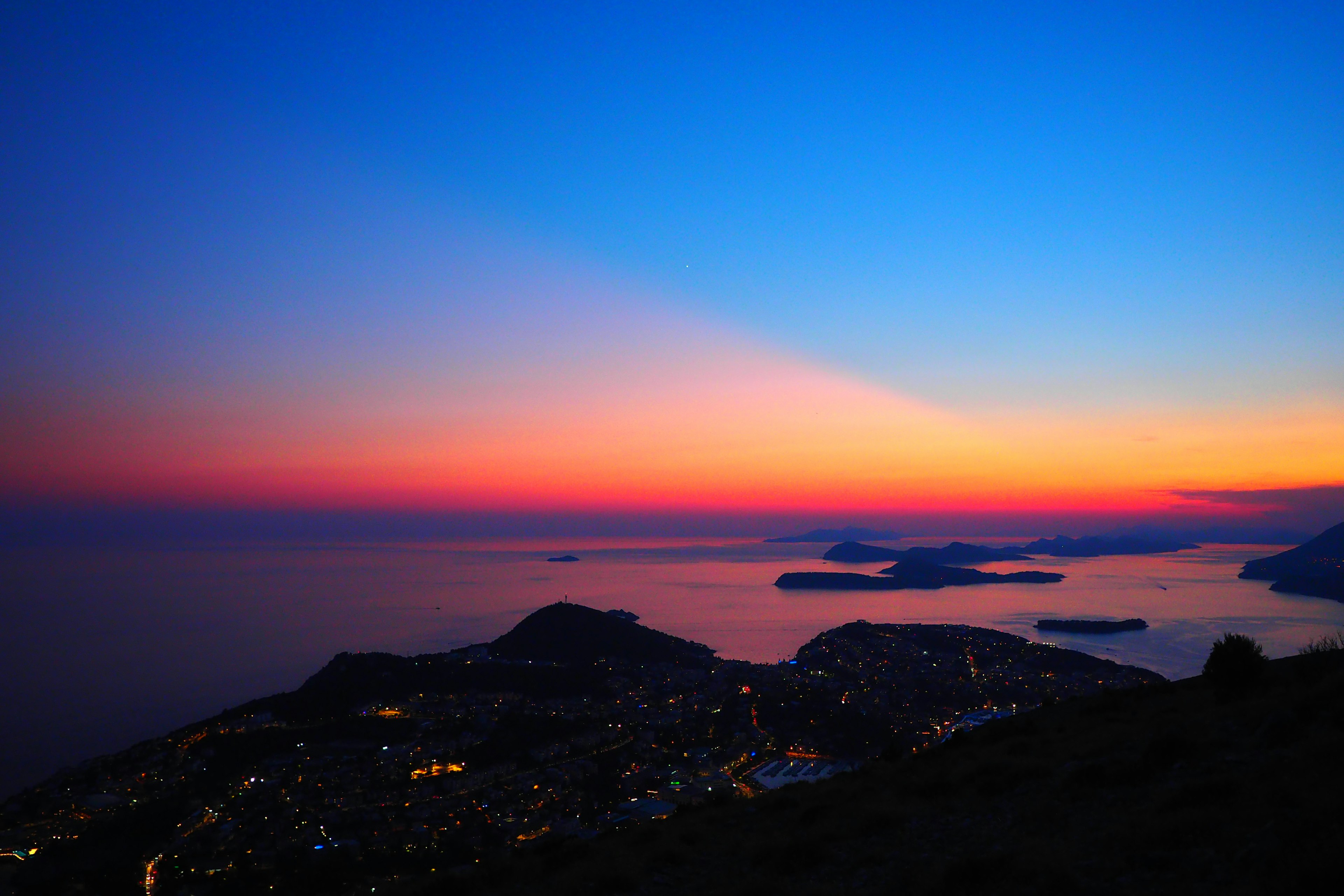 Beautiful landscape of the sea and islands at sunset