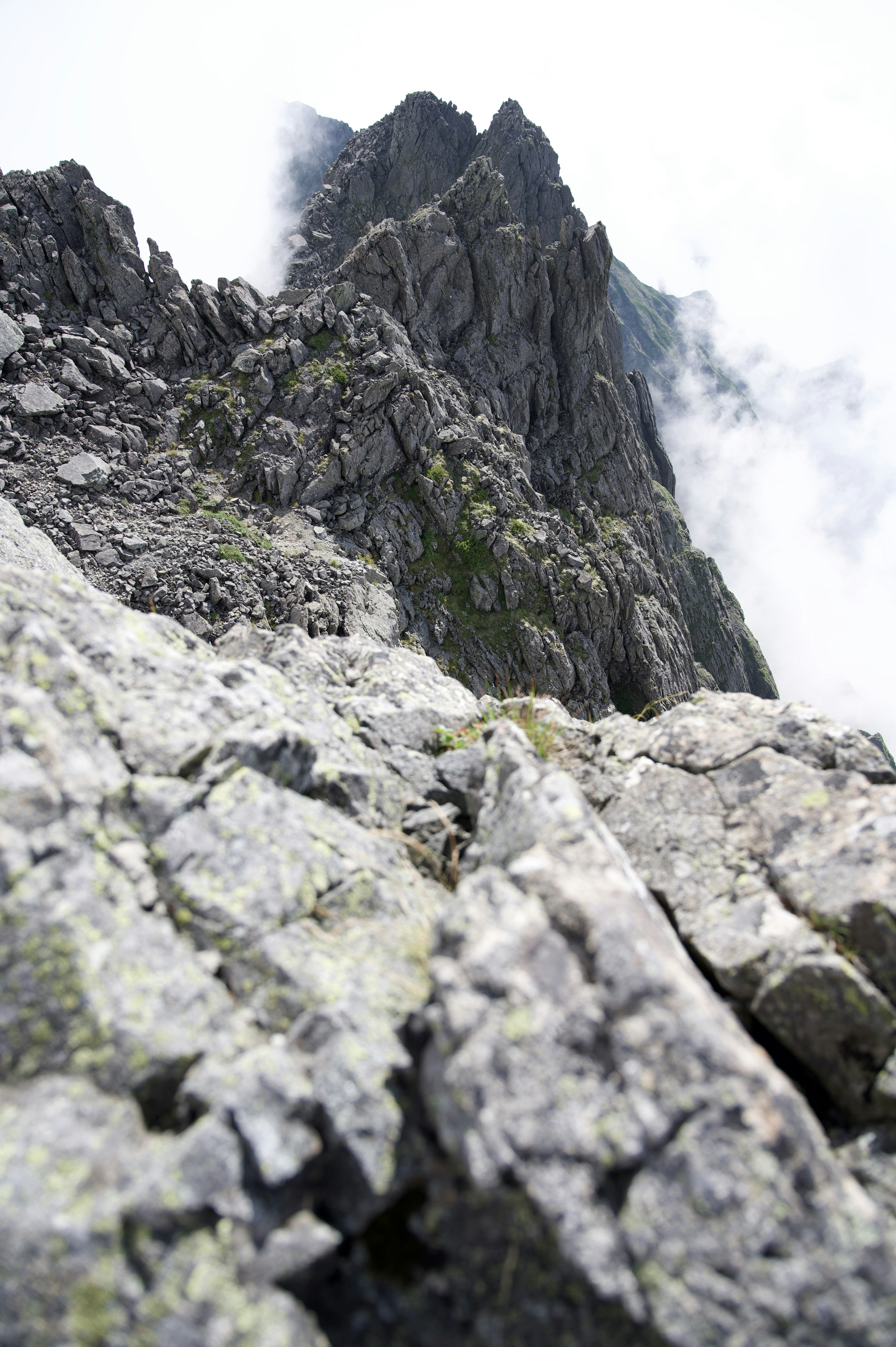 Close-up of rugged mountain rock formation