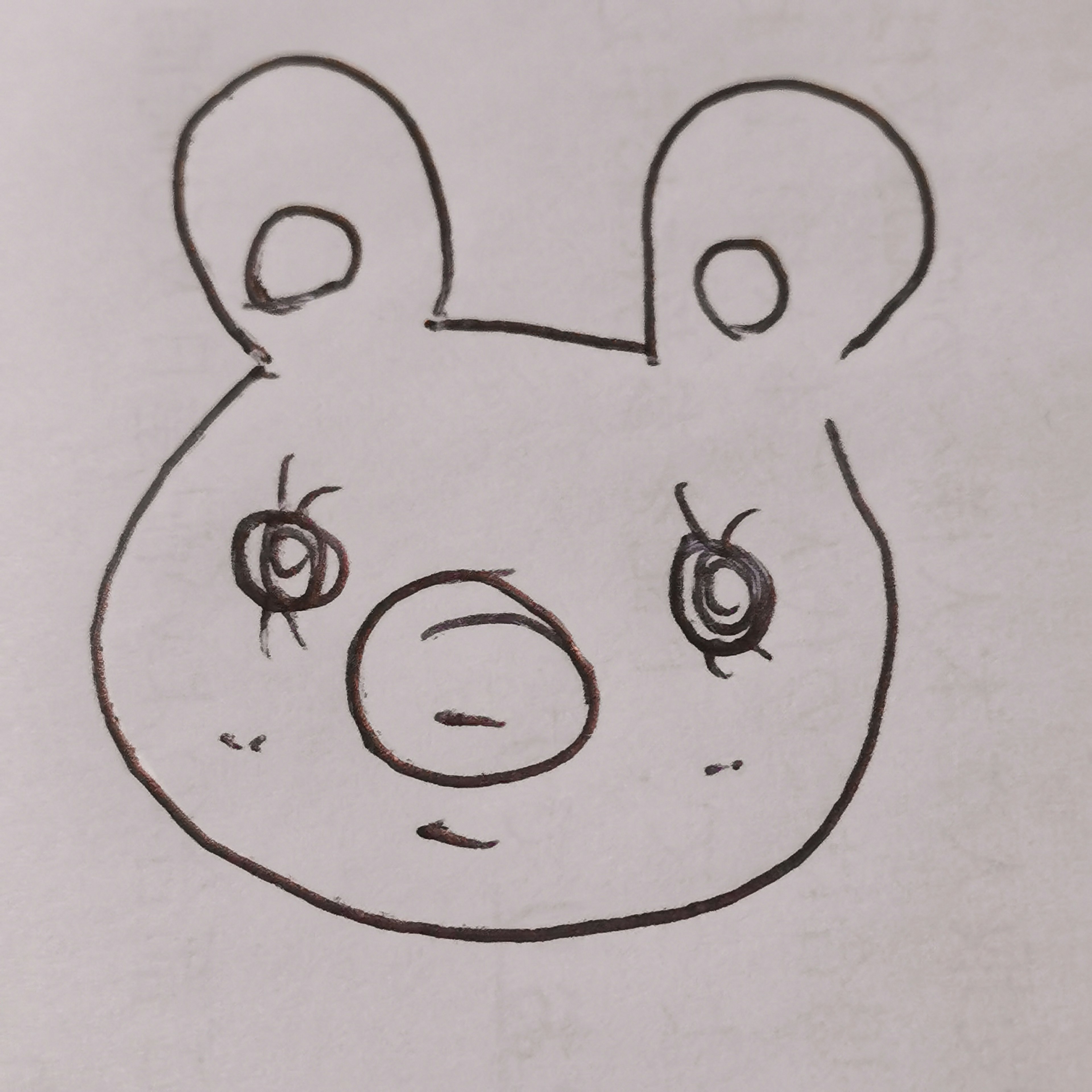 Simple line drawing of a bear face