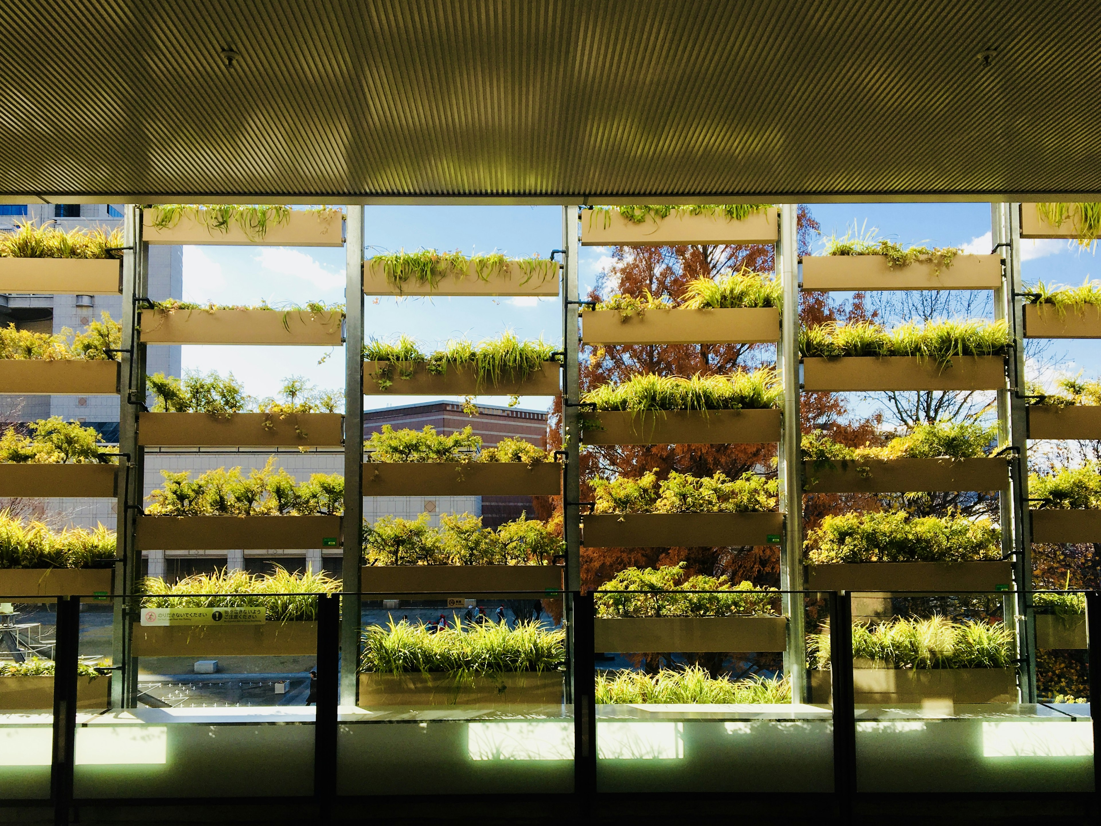 Interno moderno con un giardino verticale lussureggiante