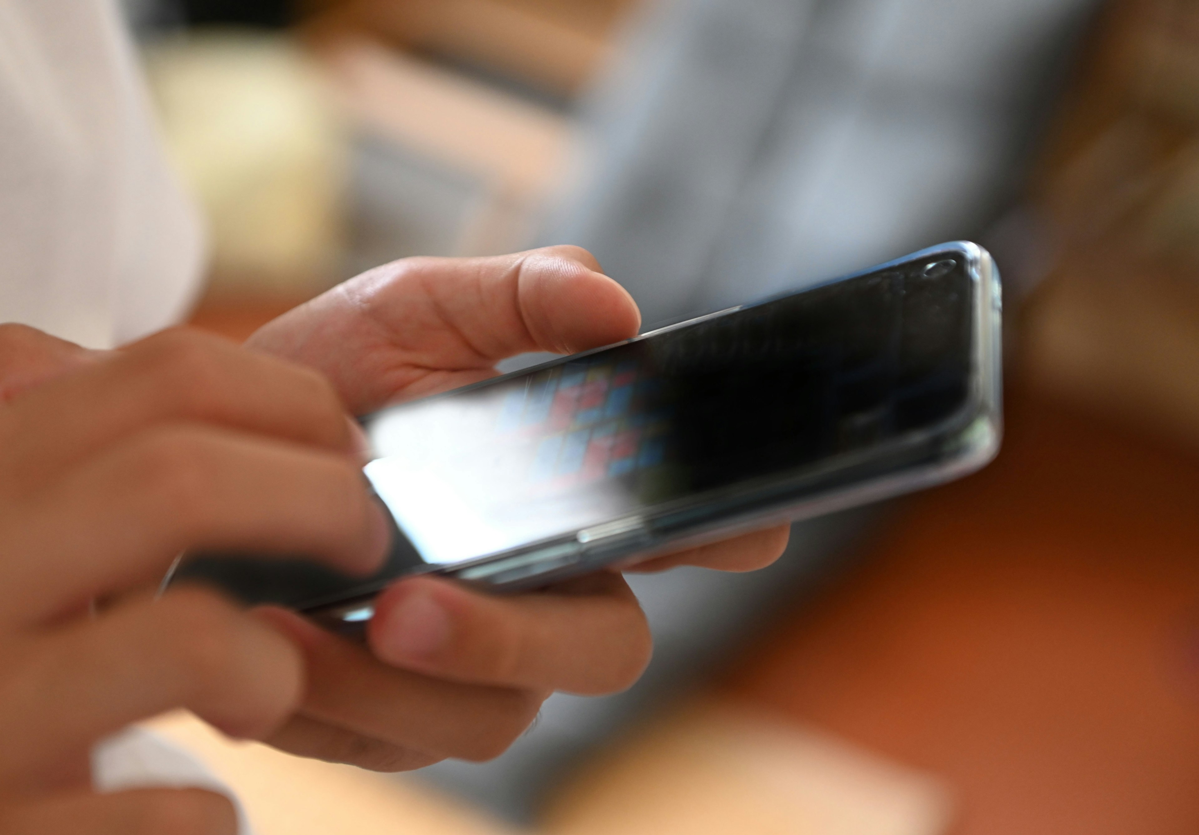 Close-up of a person holding a smartphone