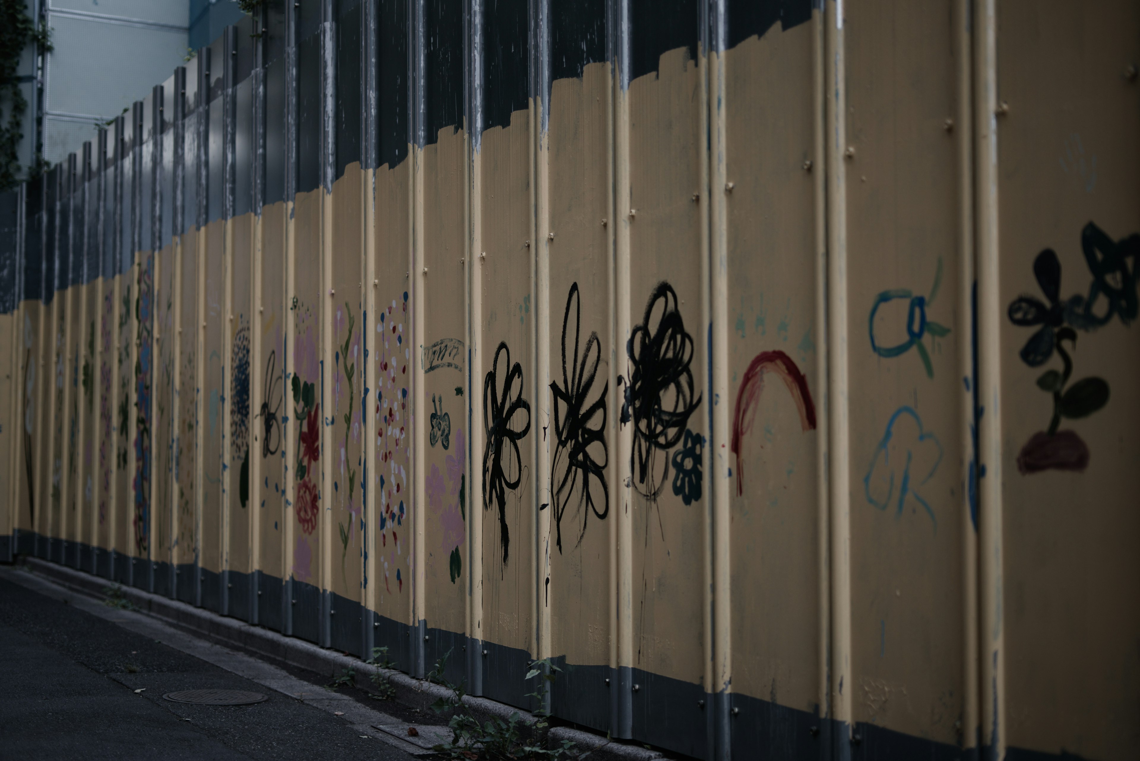 Collection of graffiti art on a city wall