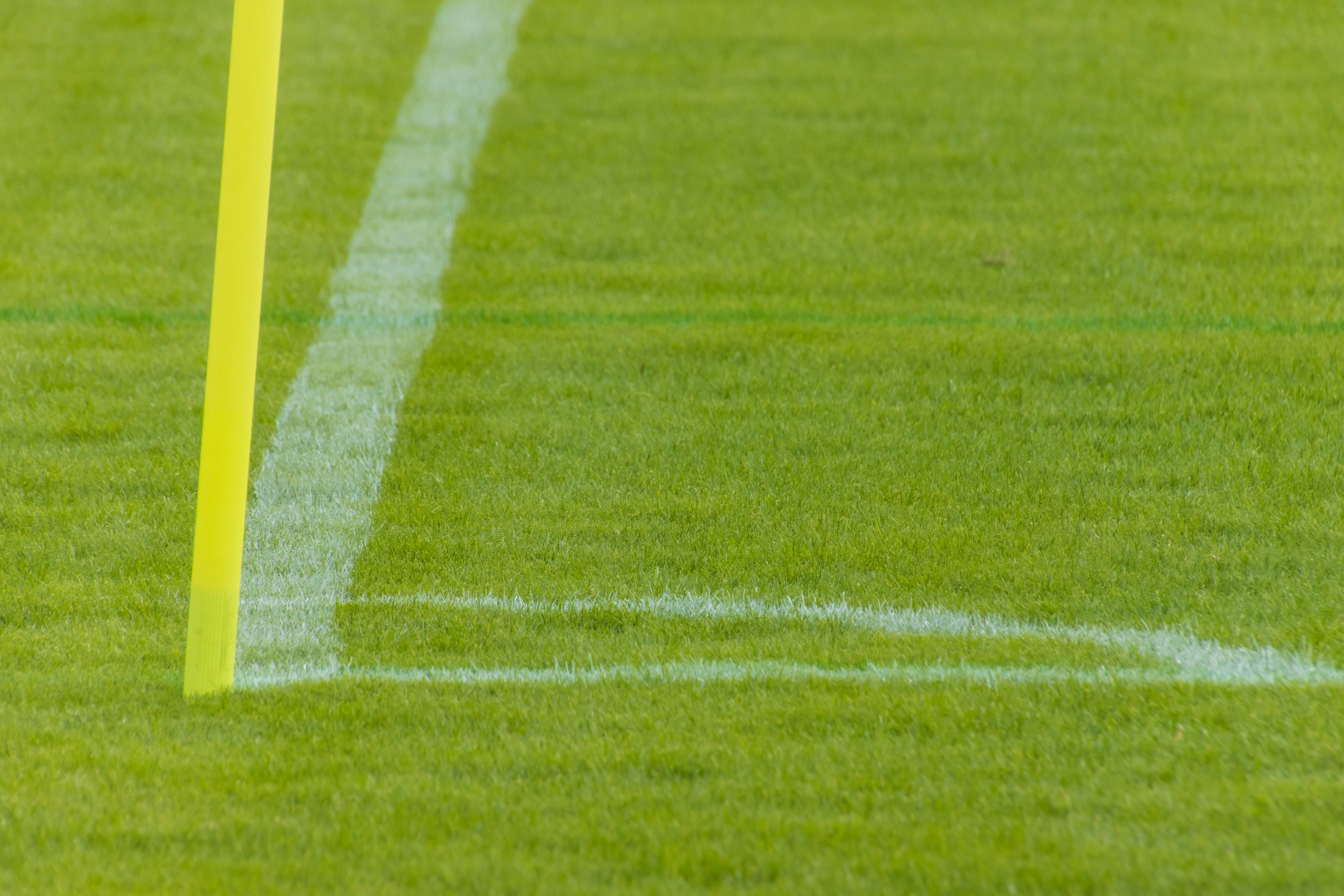 Soccer corner post and grass detail