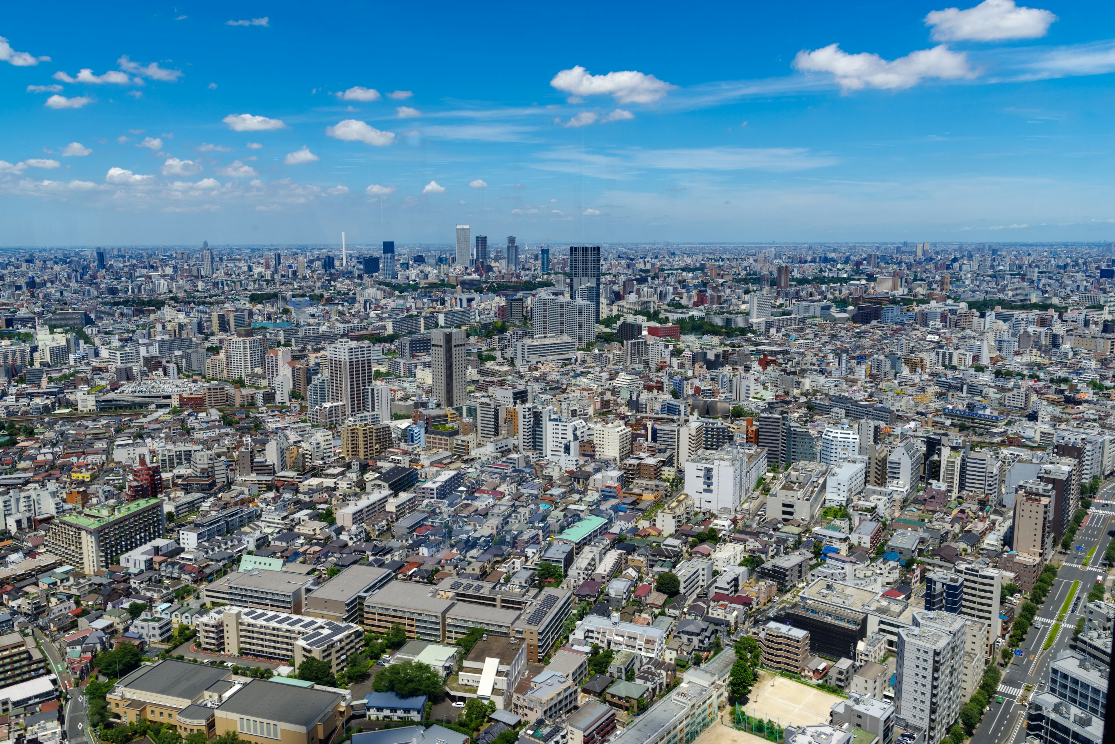 東京の広大な都市景観を空から見た風景