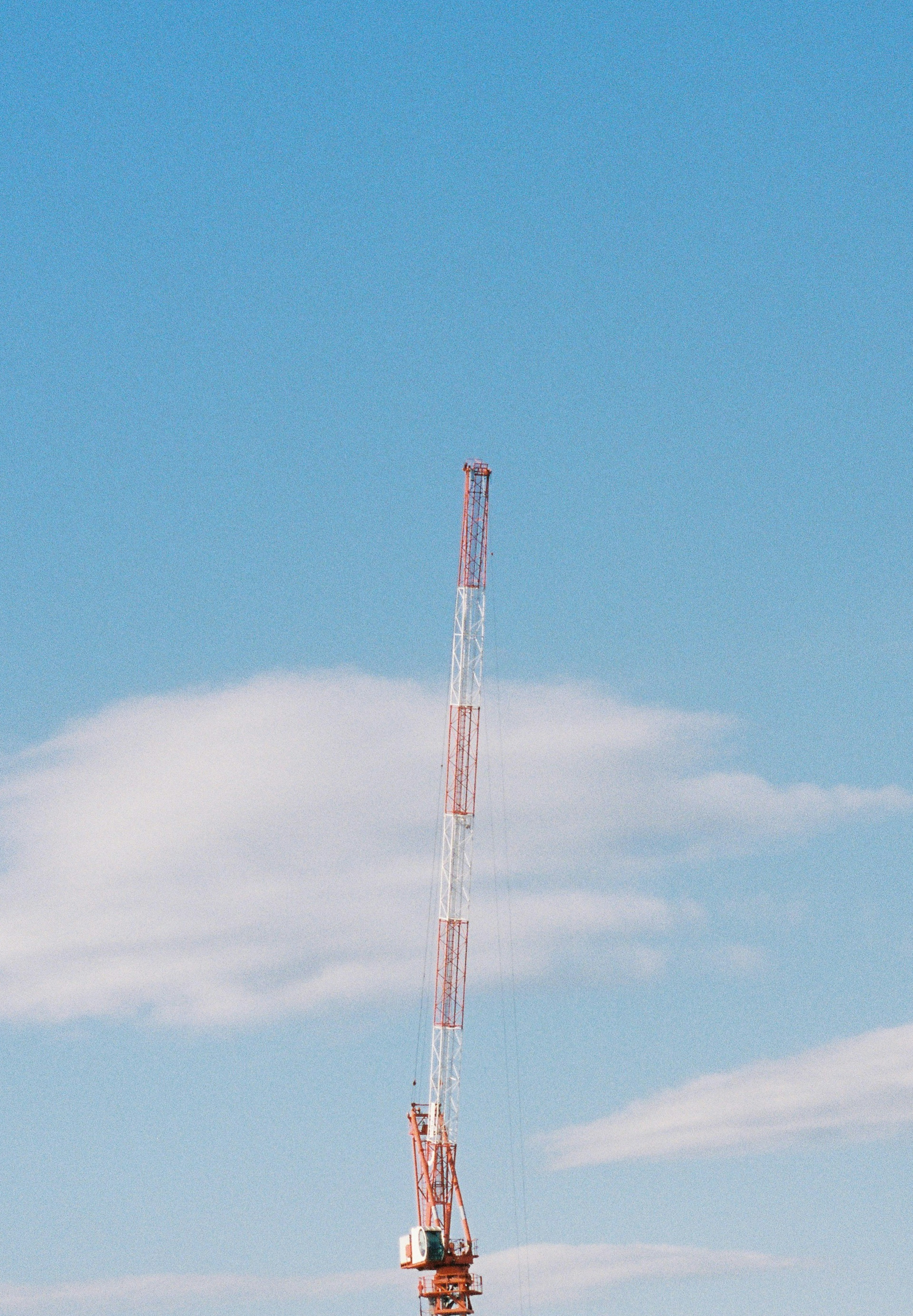 Image d'une grue se dressant sous un ciel bleu clair