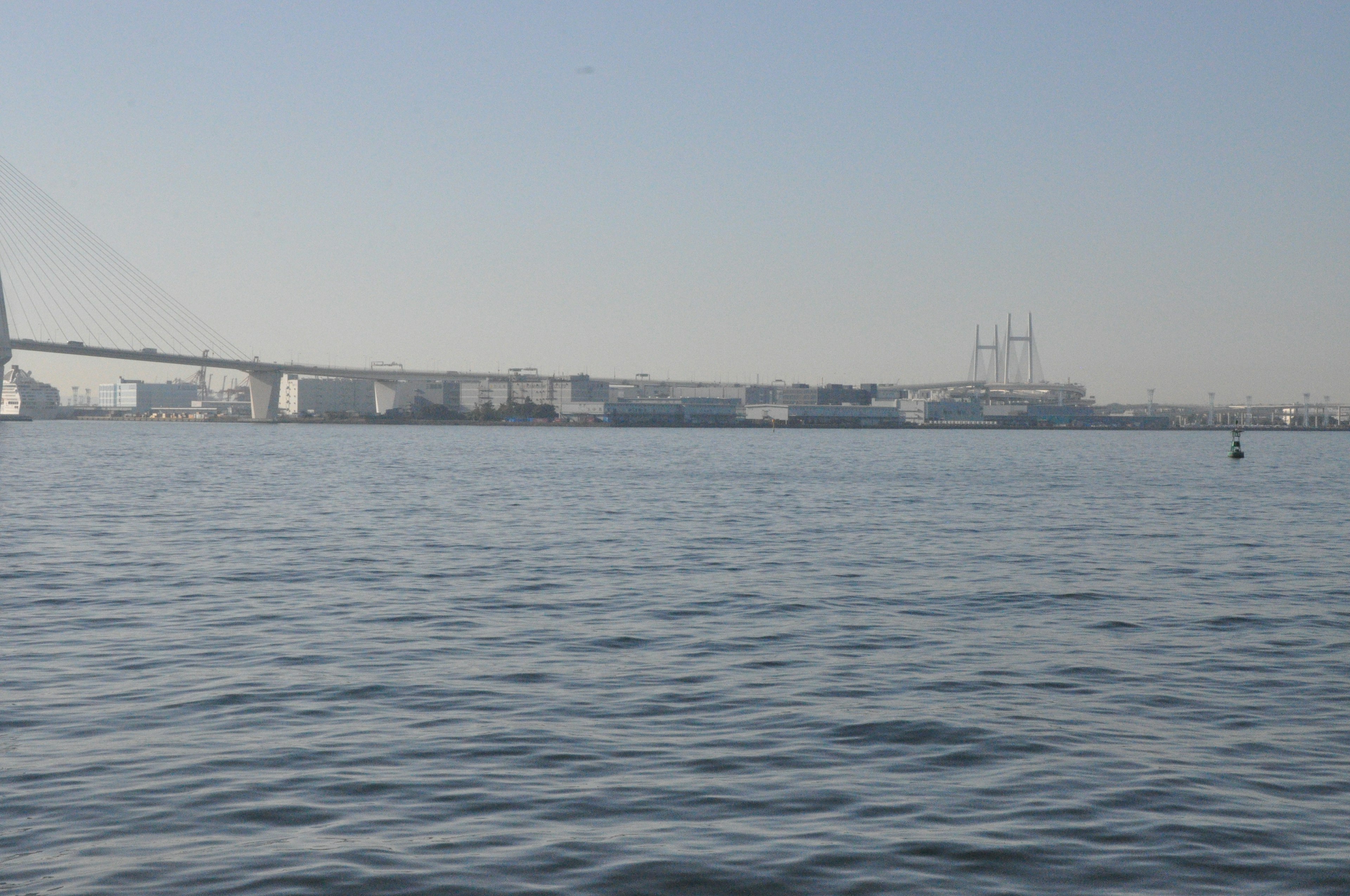 Scenic view of water and bridge